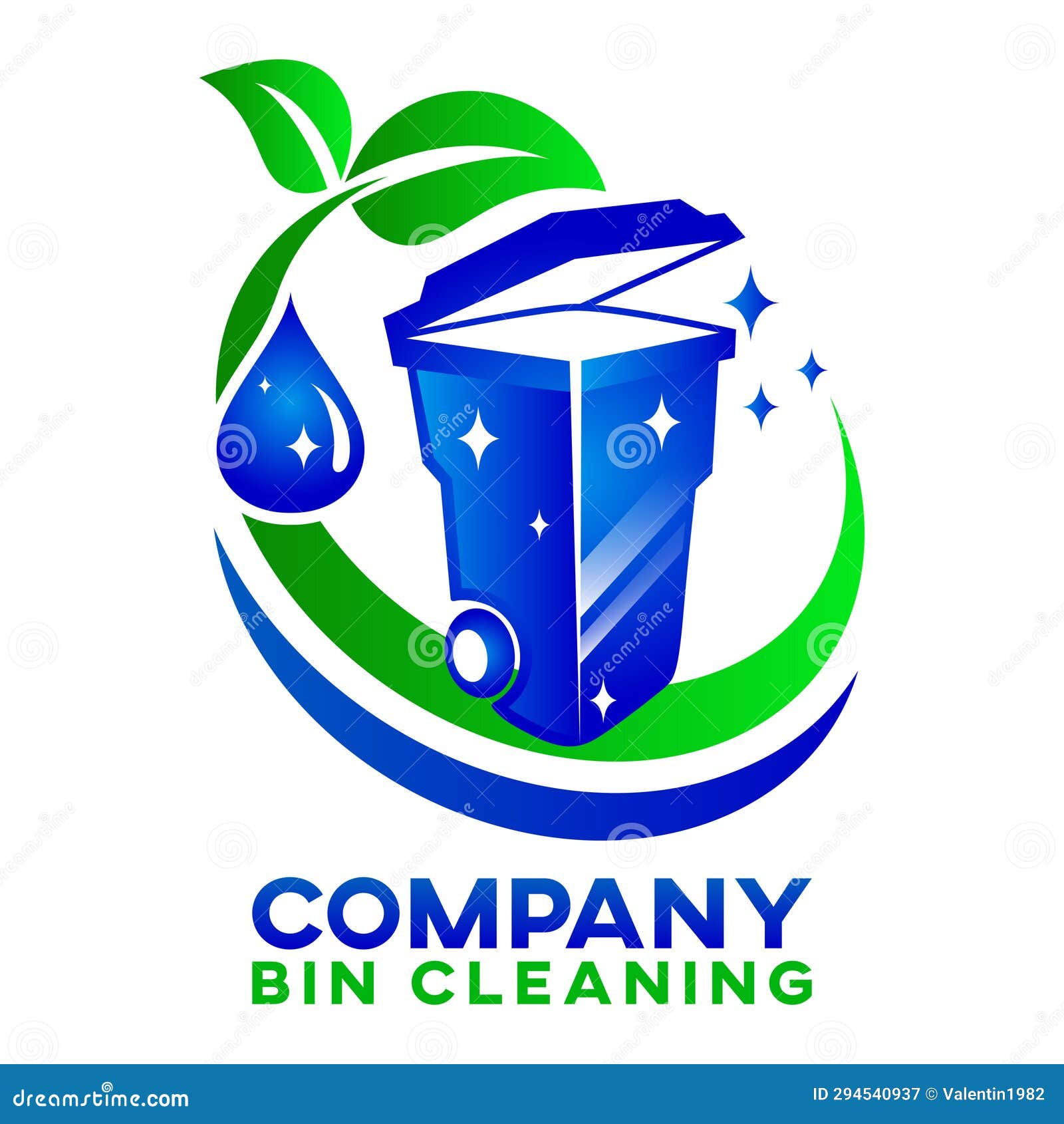 Trash Can Bin Cleaning Logo Stock Vector Illustration of animation