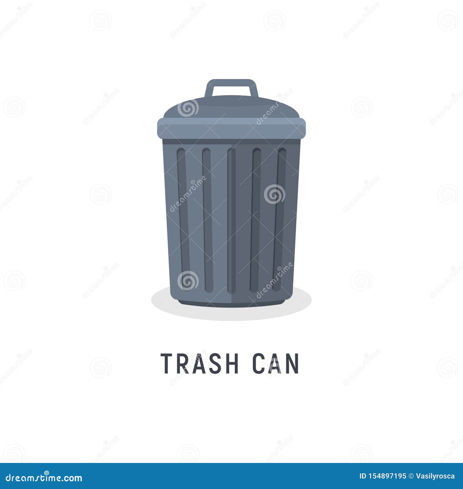 Trash Can Garbage Dustbin Waste. Trashcan Basket Empty Bucket Stock