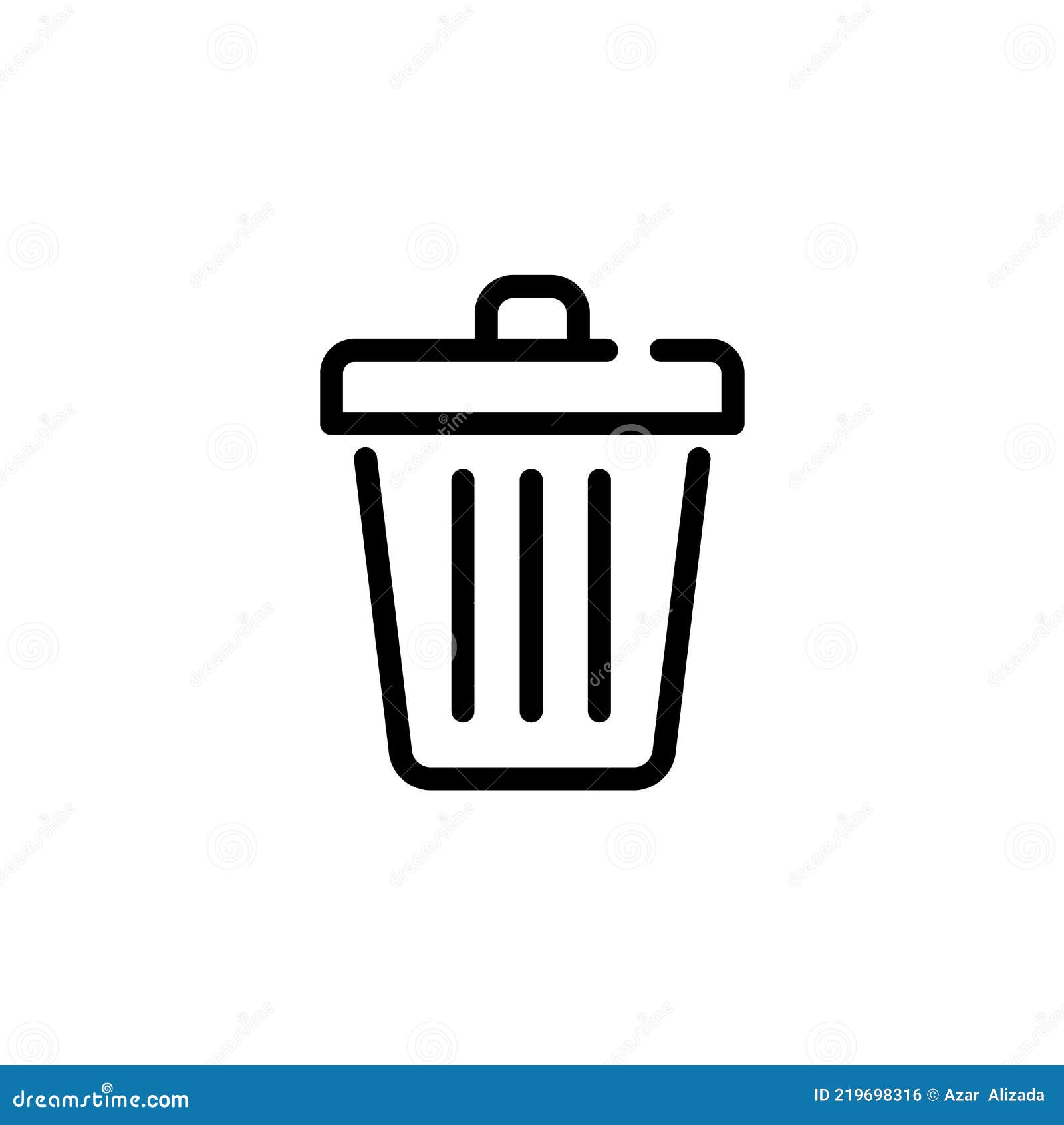 Trash can rubbish bin simple modern icon design Vector Image