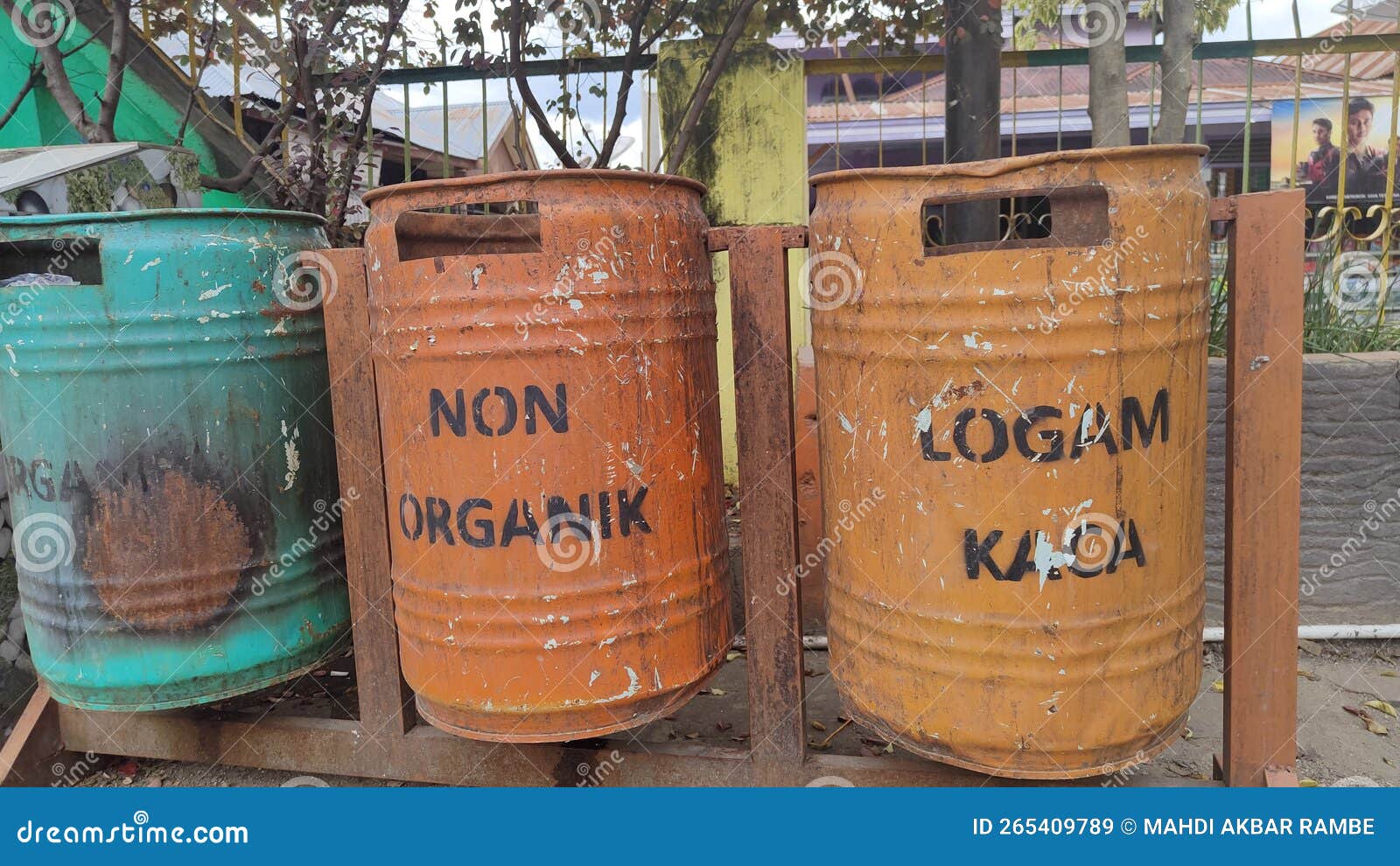 Trash Can from Iron Barrels Stock Image Image of iron, trash 265409789