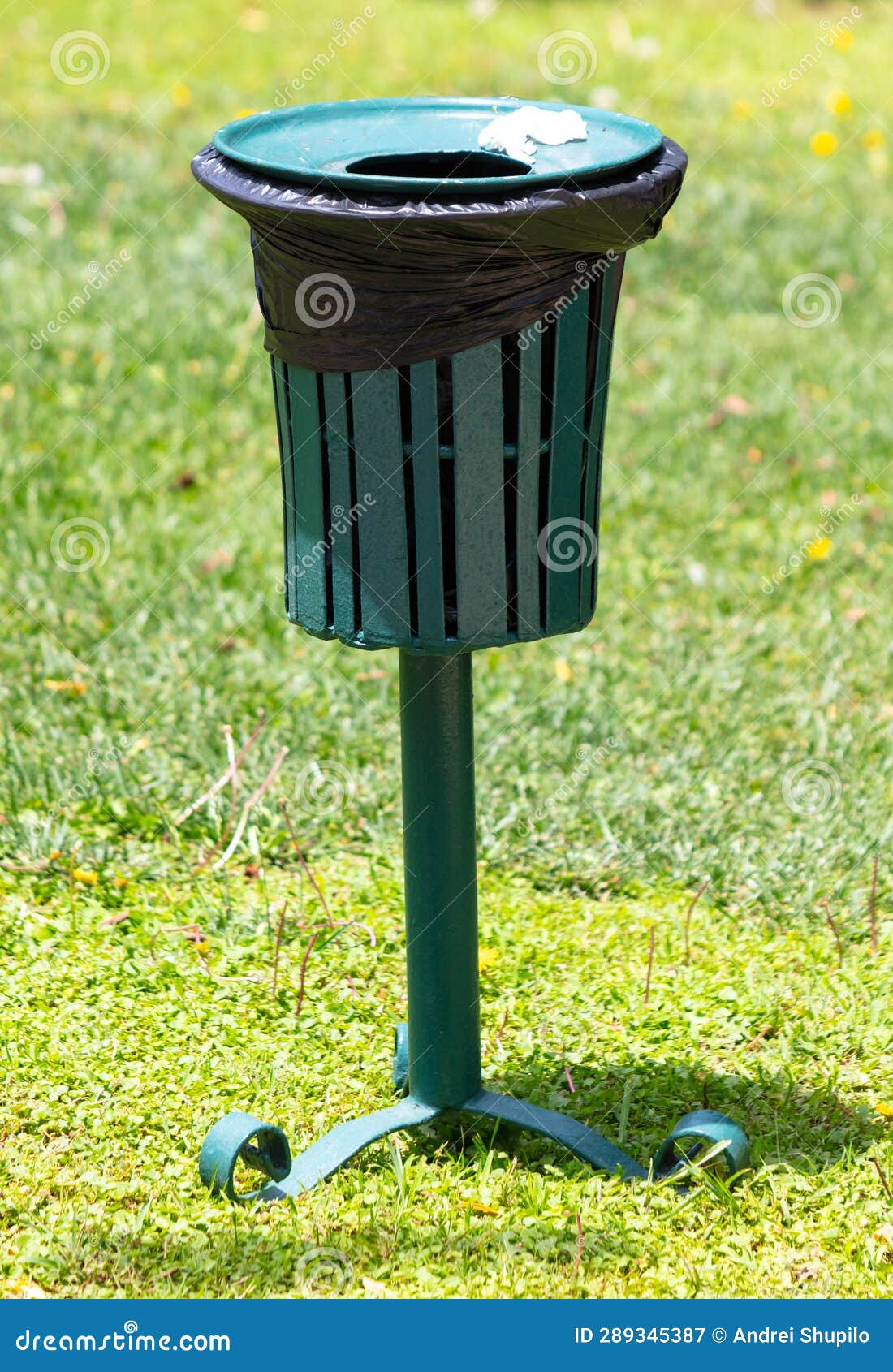 The Trash Can is on the Lawn Stock Image Image of container, litter 289345387