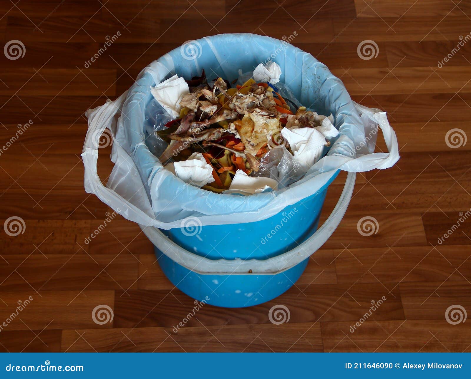 Trash Can with Leftover Food Stock Photo Image of dump, container