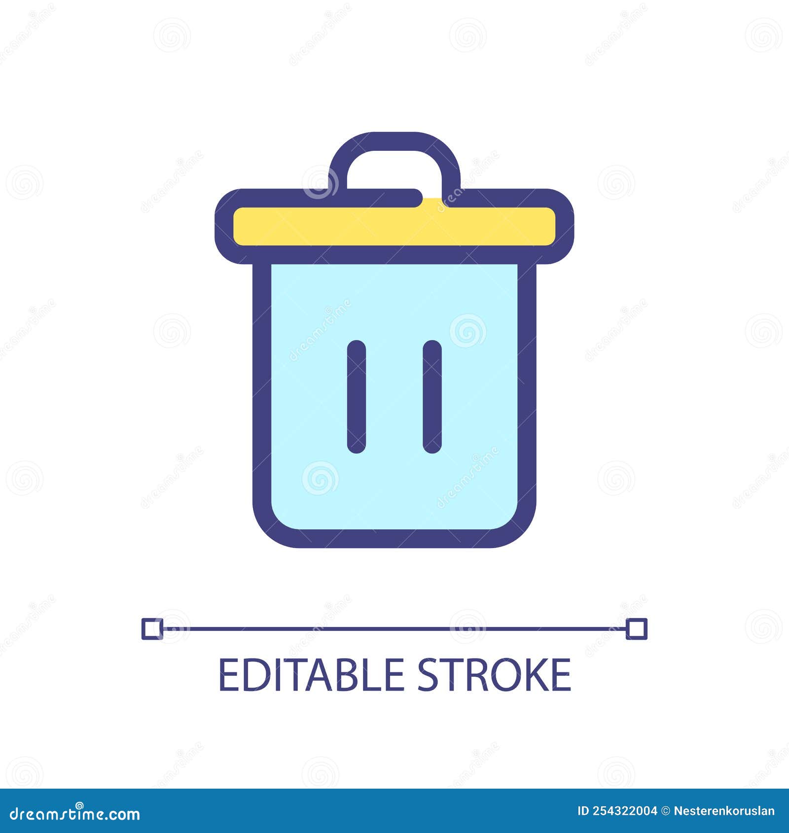 Trash Can Pixel Perfect RGB Color Ui Icon Stock Vector Illustration