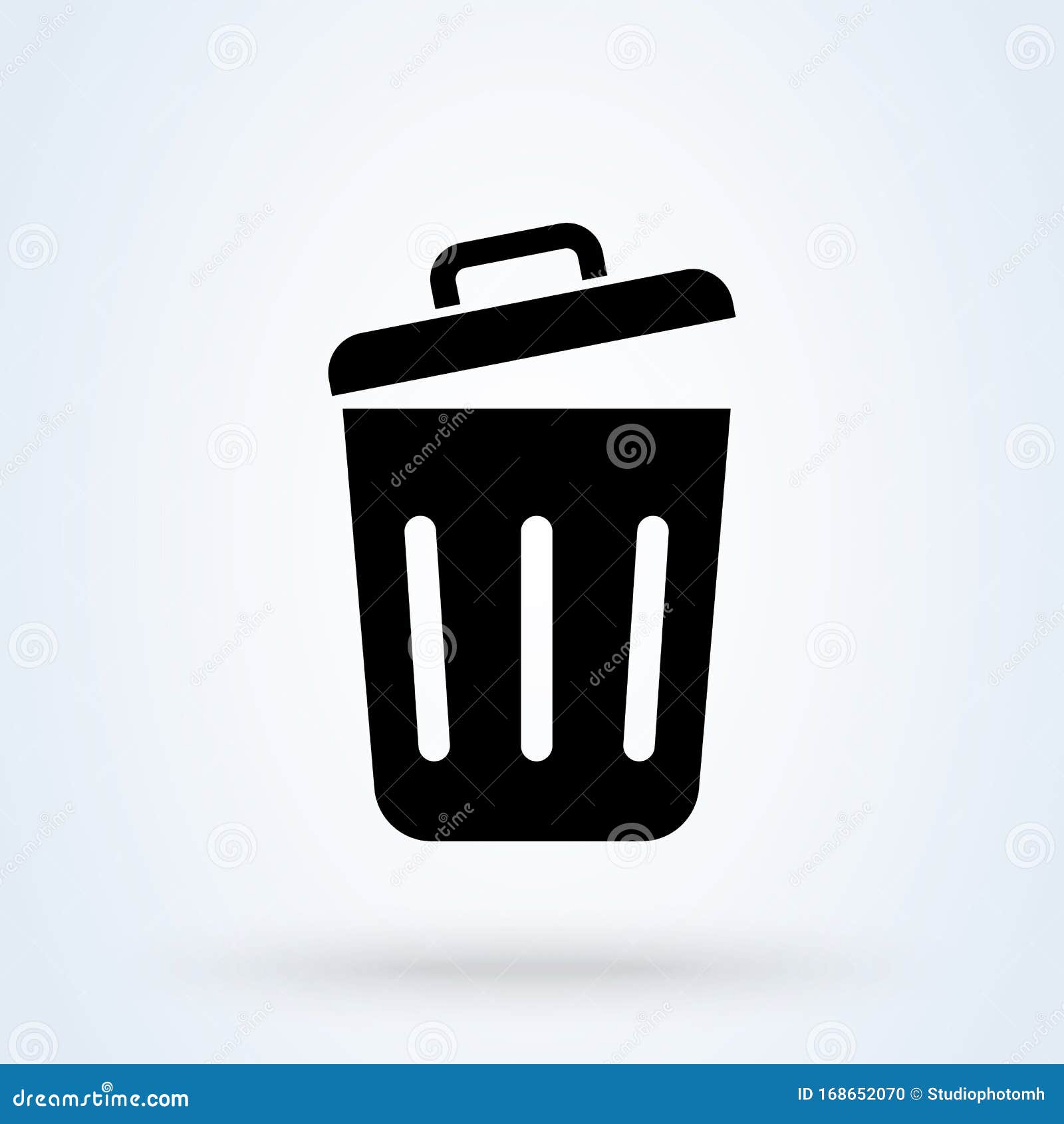 trash can, rubbish bin. simple  modern icon  