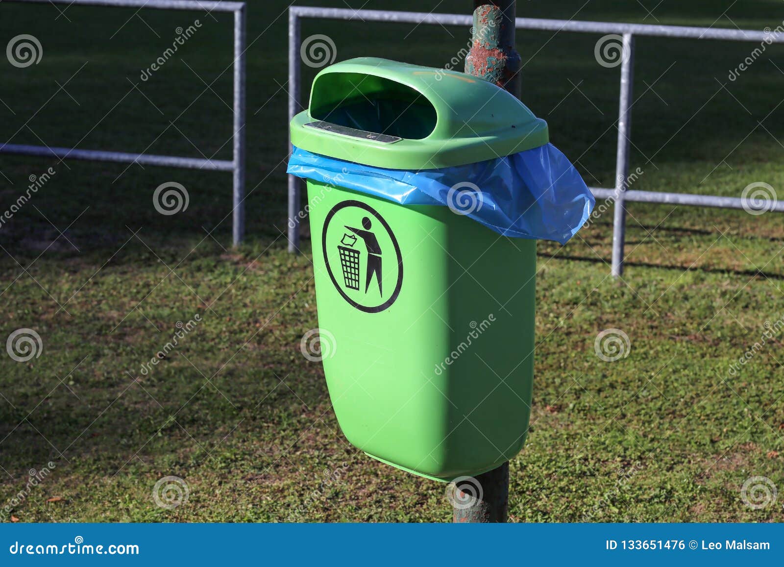 Trash can on the street stock photo. Image of recycling 133651476