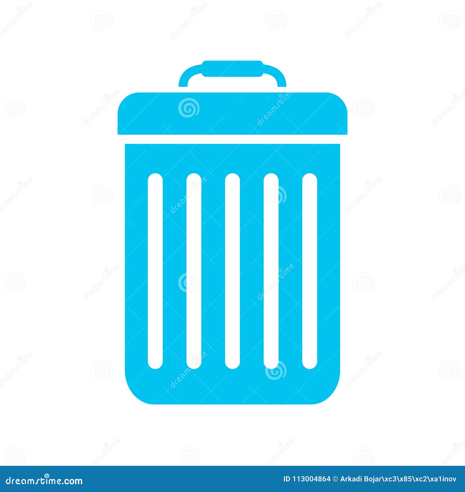 Trash can vector icon stock vector. Illustration of isolated - 113004864