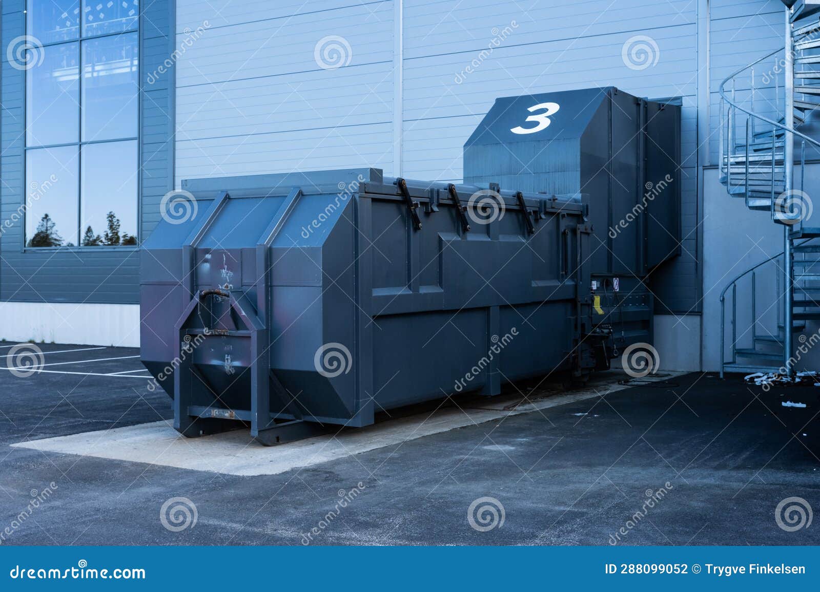 Trash Compactor at a Large Warehouse.. Editorial Photography Image of