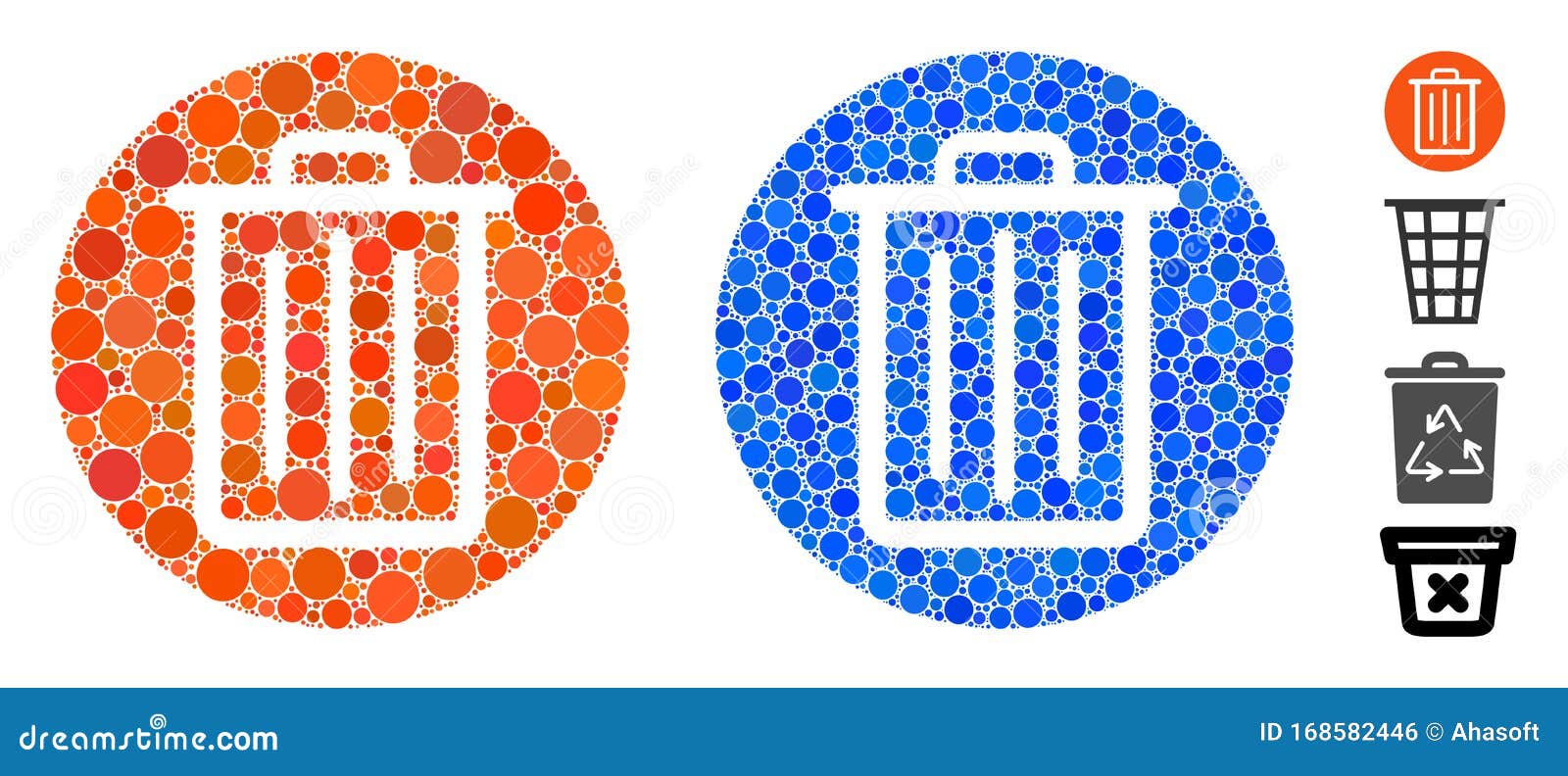 trash mosaic icon of circle dots