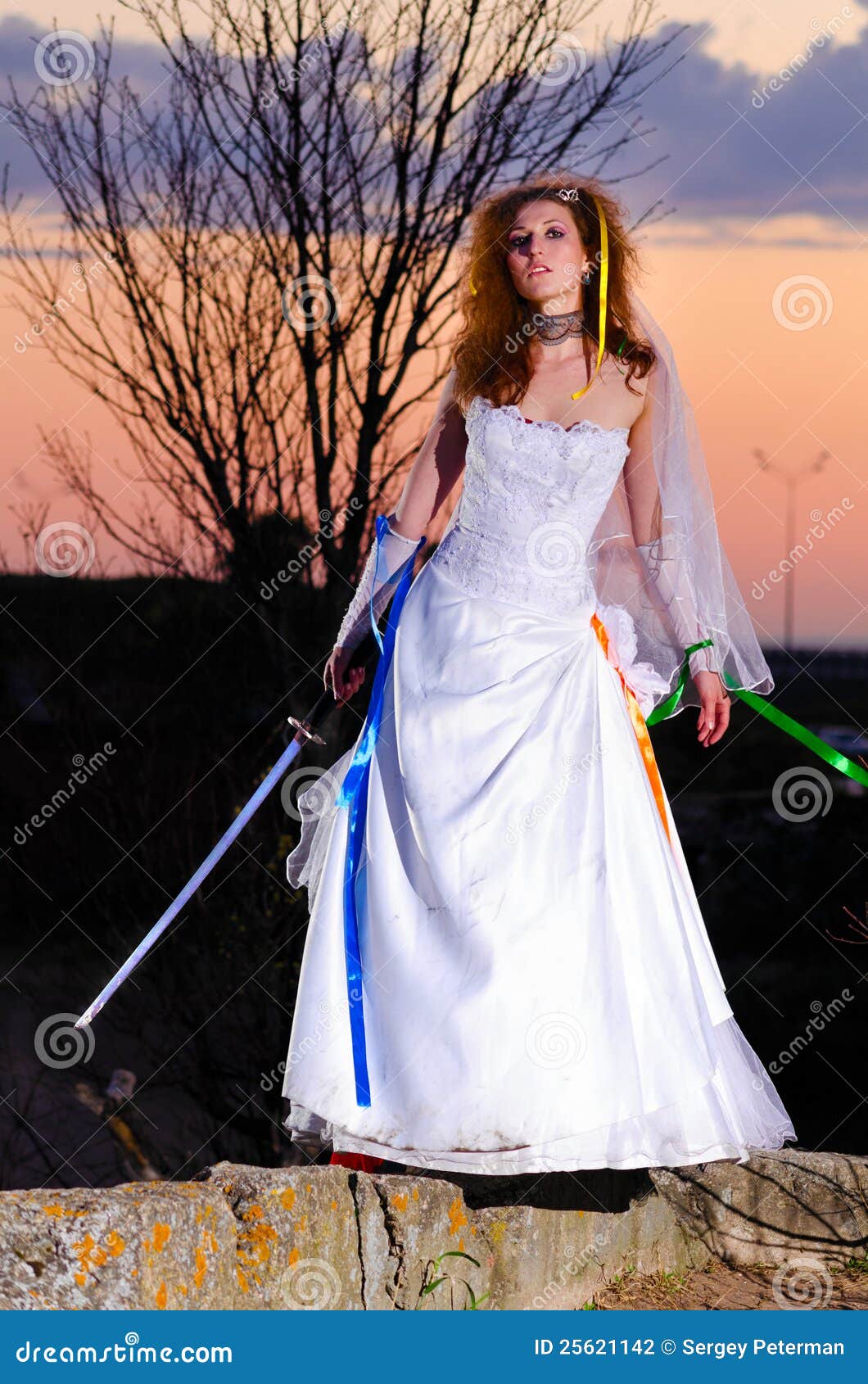 Trash the dress woman stock photo. Image of purple, outdoors - 25621142