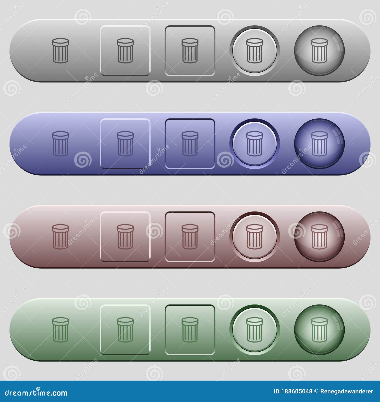 trash icons on menu bars