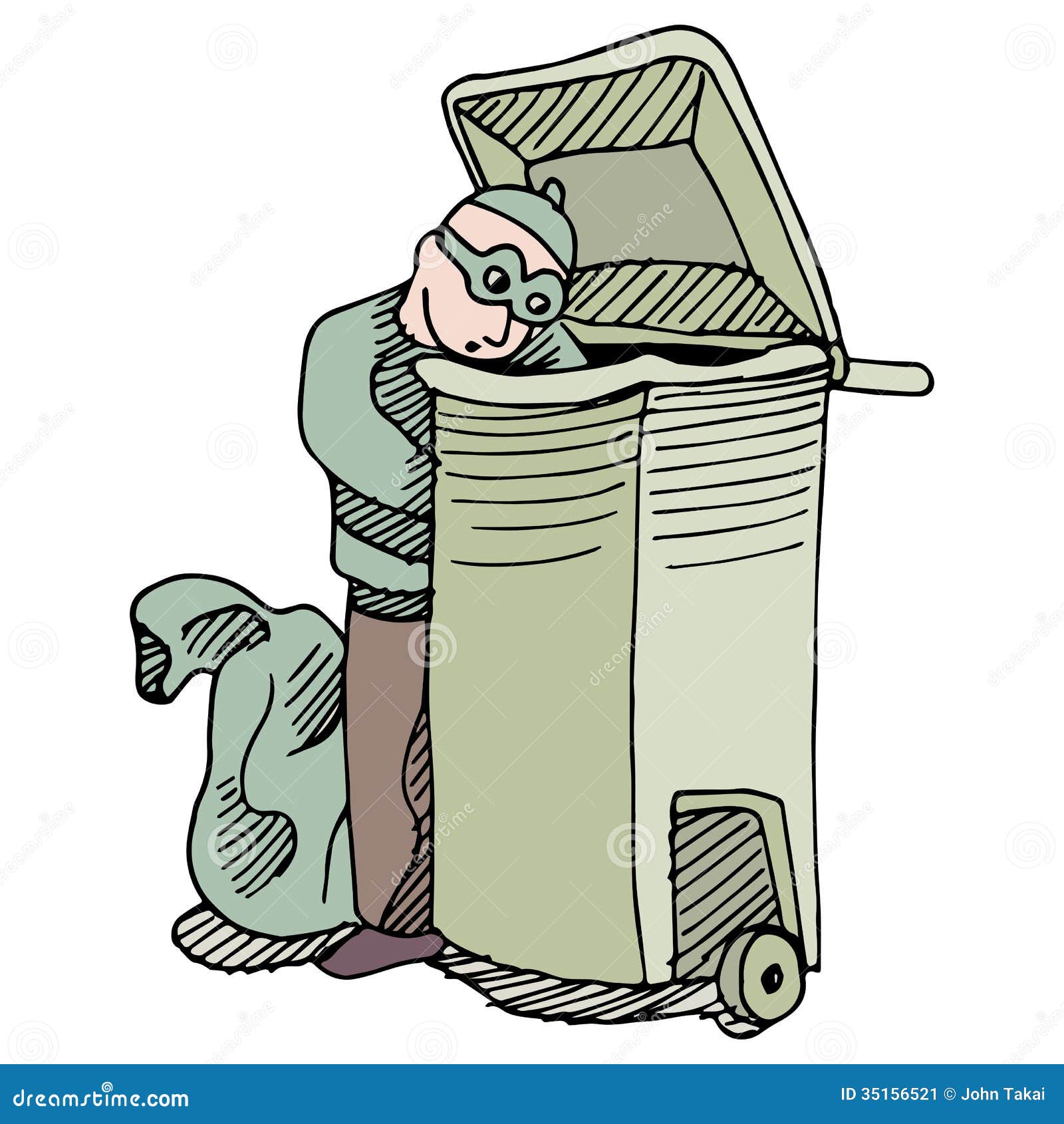 Trash Robber stock vector. Illustration of isolated, robber 35156521