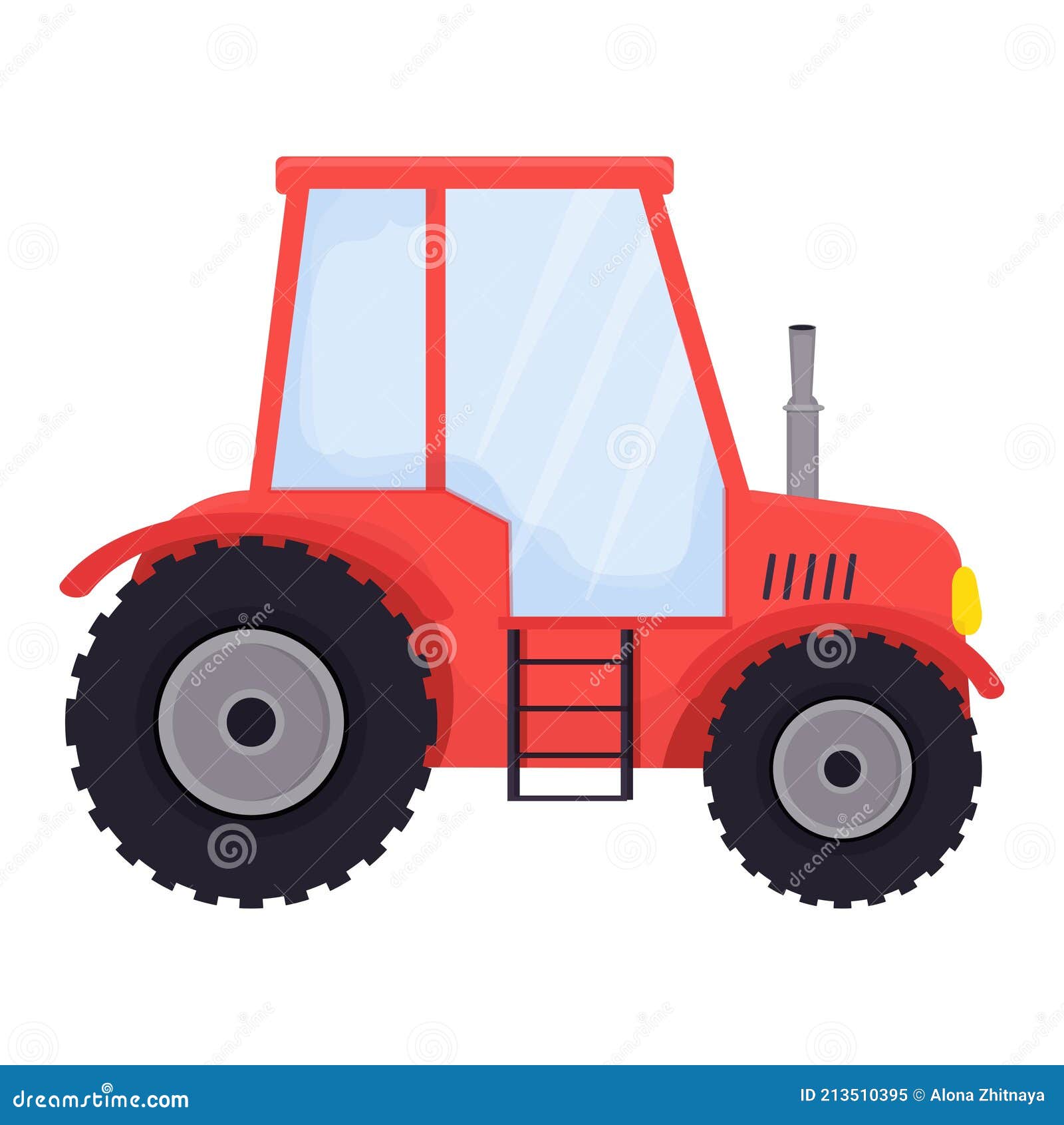 Trator Vermelho De Fazenda No Estilo De Desenho Animado Isolado Em Fundo  Branco. Equipamento Agrícola, Máquinas Para Países. Veícu Ilustração do  Vetor - Ilustração de pesado, colheita: 213510395