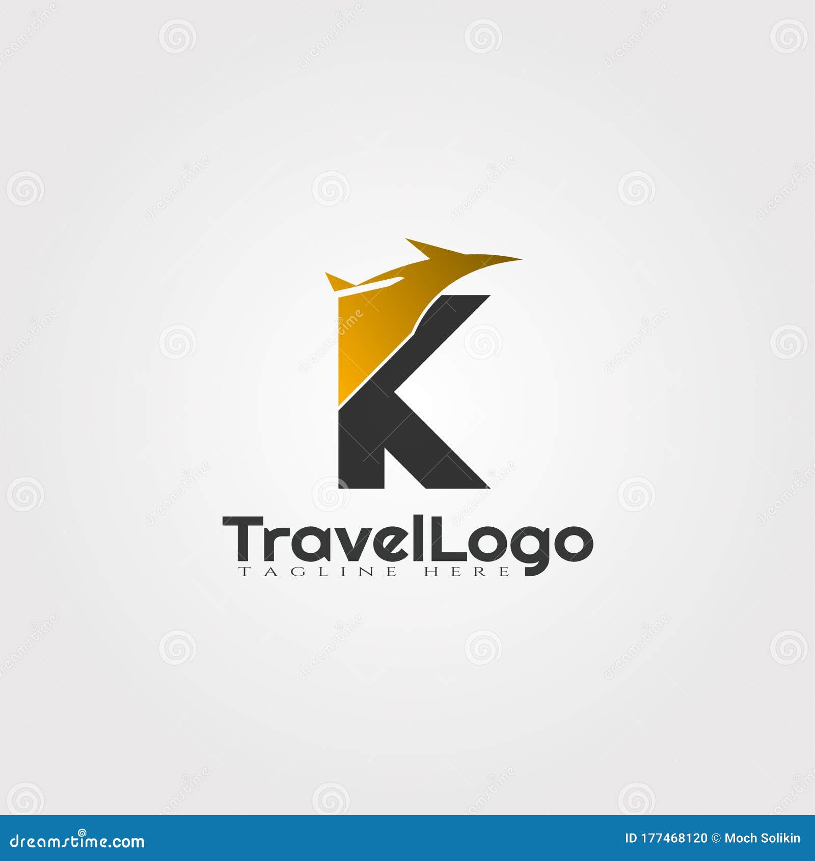 Travel Agent Vector Logo Design with Initials K Letter Stock Vector Illustration of initials