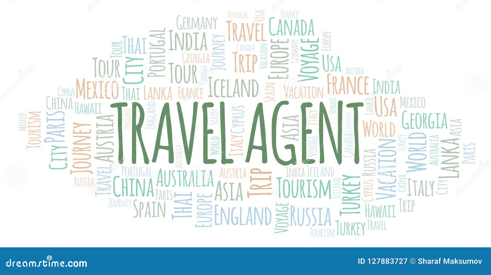 Travel Agent word cloud. stock illustration. Illustration