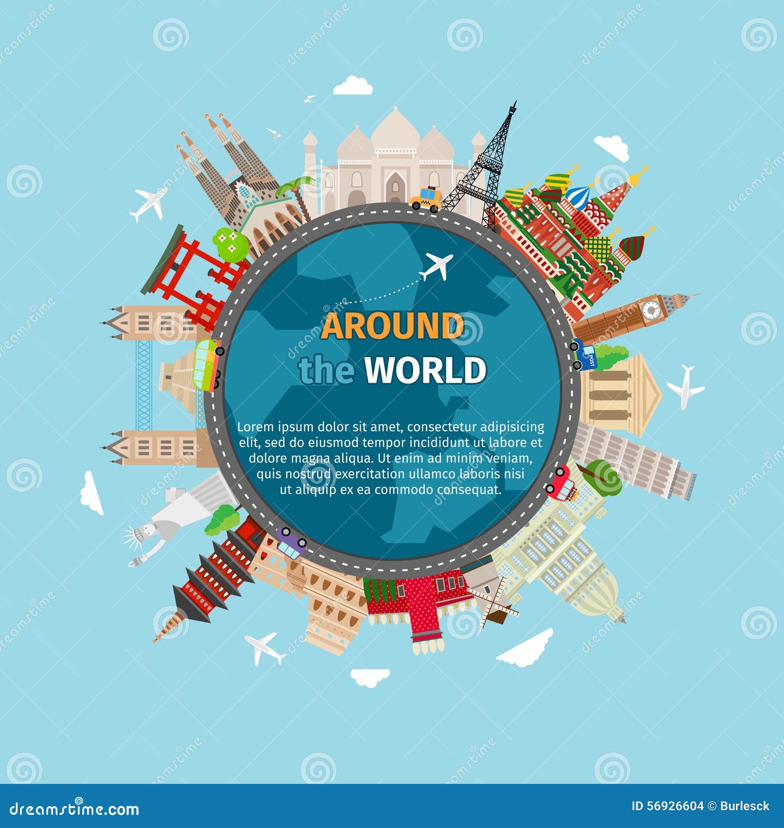 travel around the world postcard