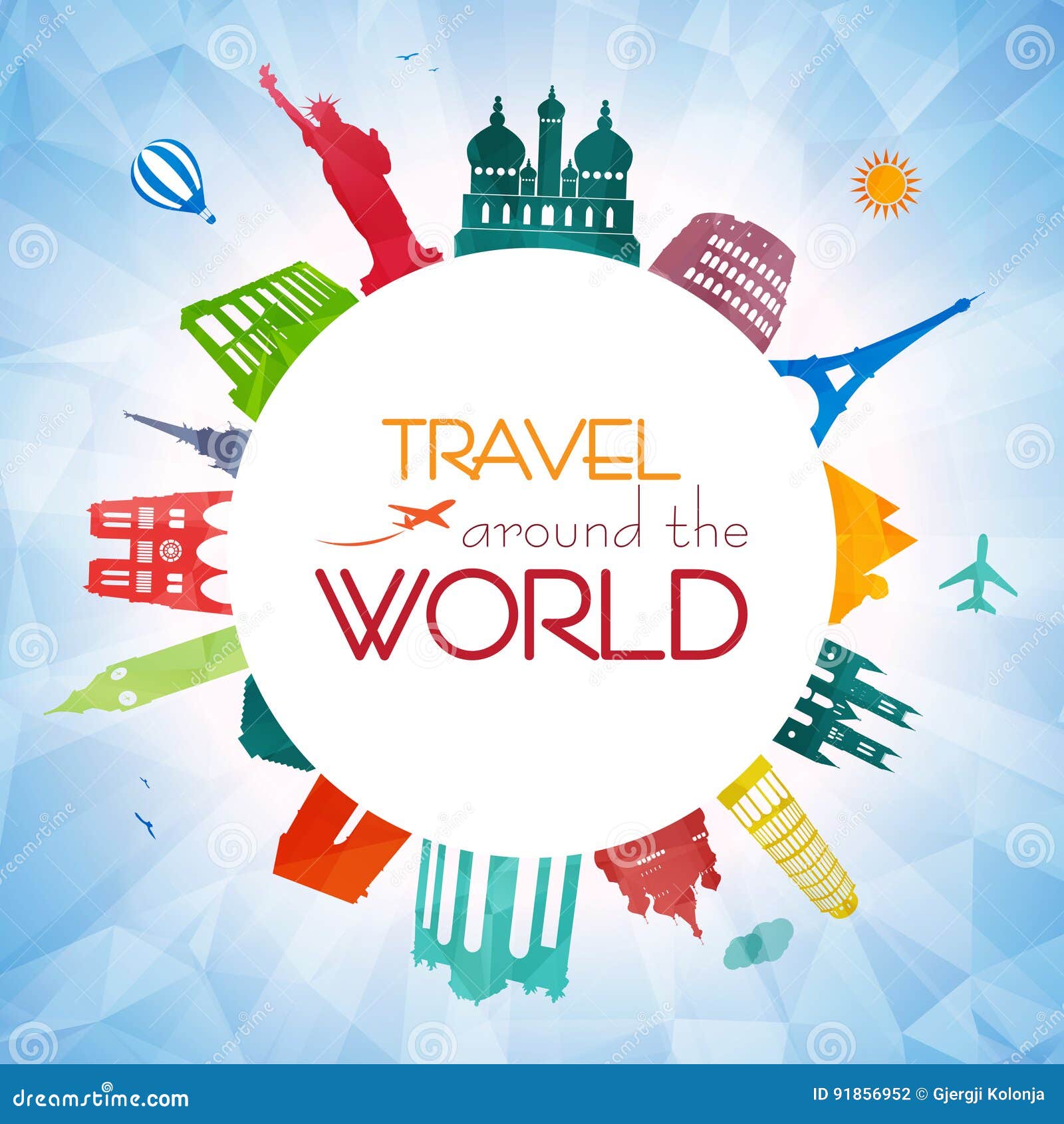 Travel around the world stock illustration. Illustration of design ...