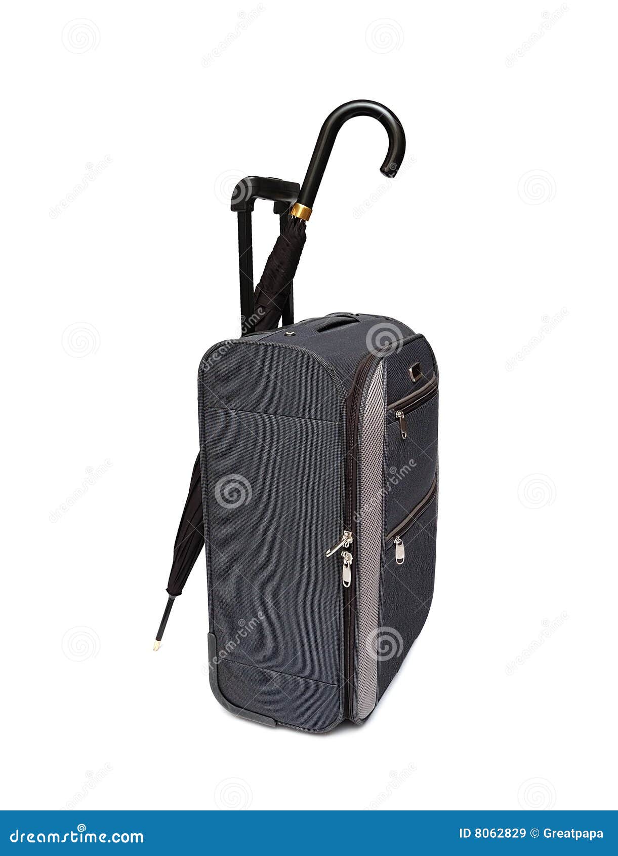 Travel bag and umbrella stock image. Image of zipper, luggage 8062829