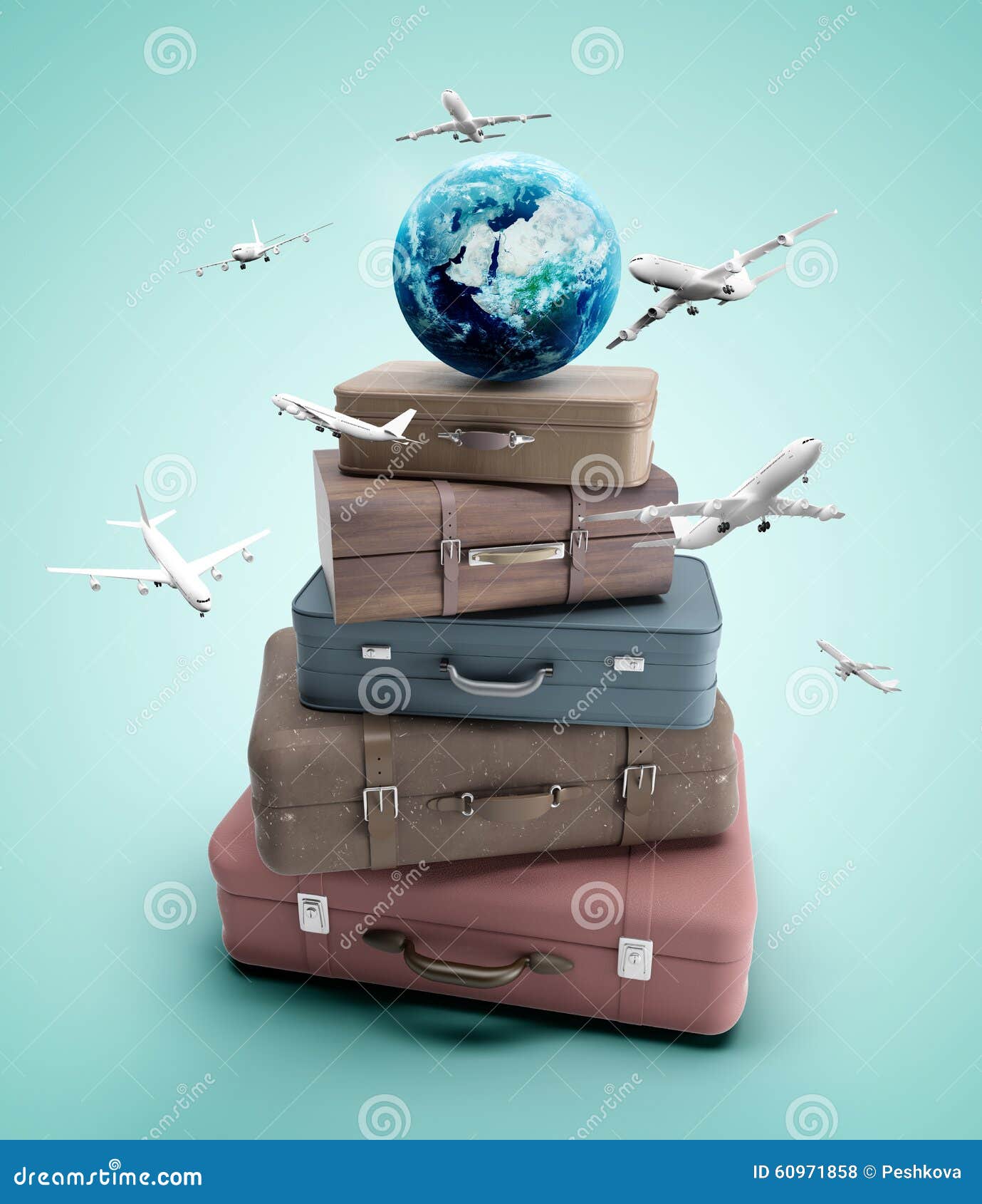 Travel bags and airplane stock photo. Image of destination 60971858