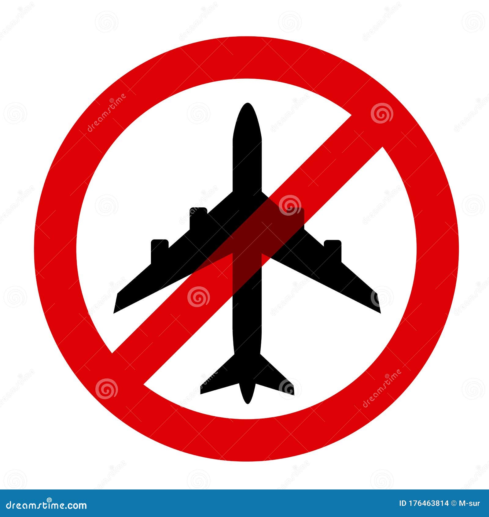 travel ban - airplane, aeroplane and plane is forbidden