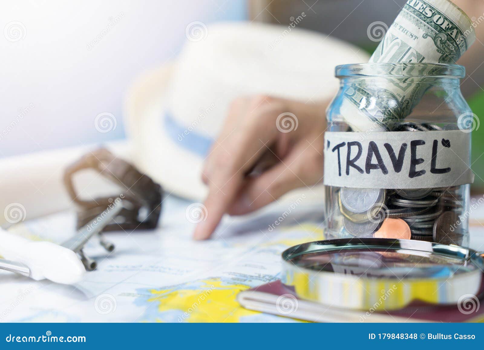Travel Budget and Accessories for Holiday Stock Photo Image of