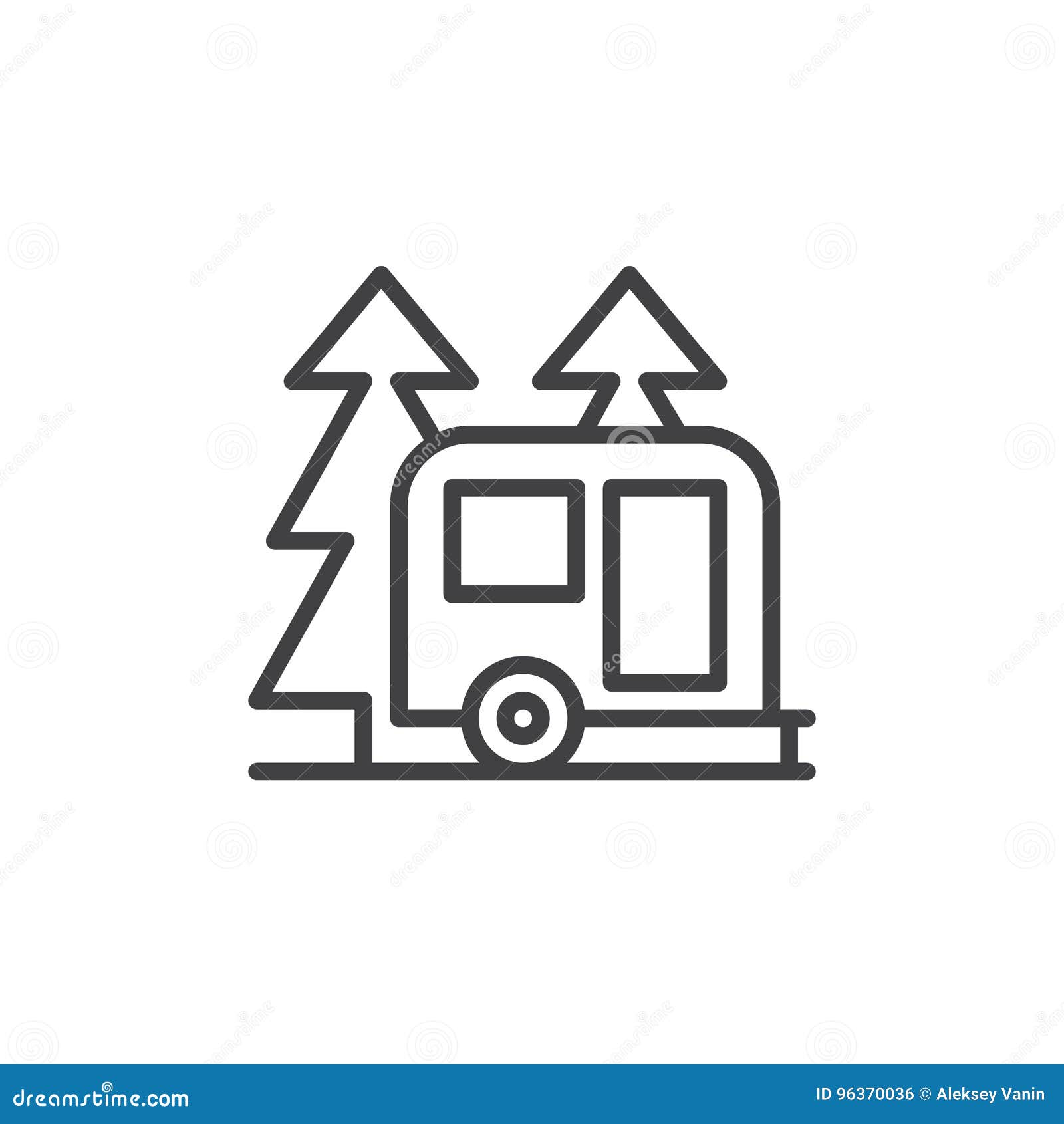 Camper Outline Drawing Isolated On White Background Stock Illustration ...