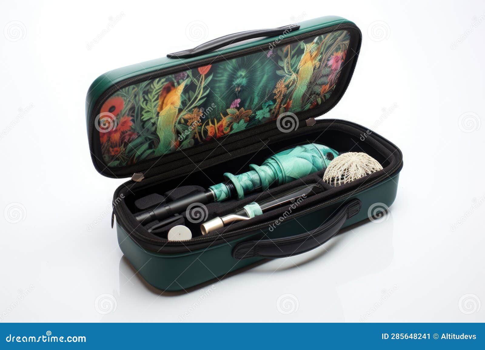 Travel Case with Electric Toothbrush and Accessories Stock Illustration