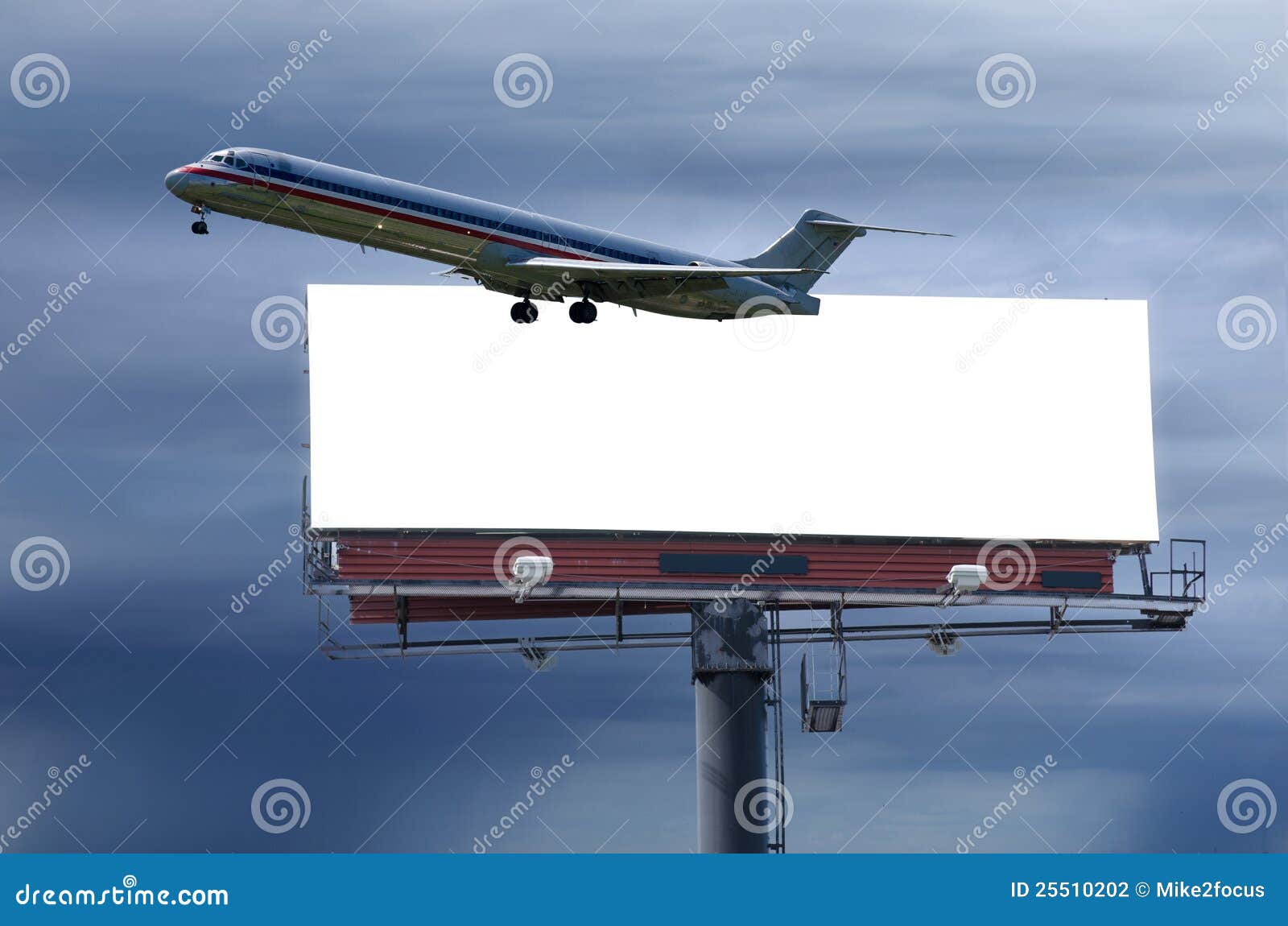 Travel Concept with Blank Roadside Billboard Stock Photo - Image of ...