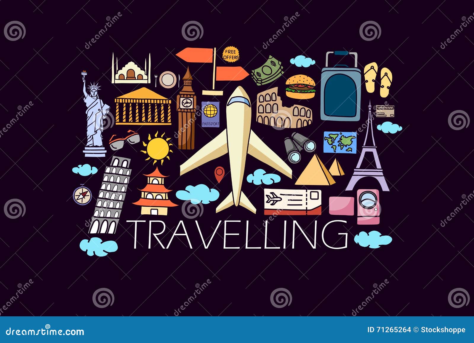 Travel Concept for Web Design Template Stock Vector - Illustration of ...