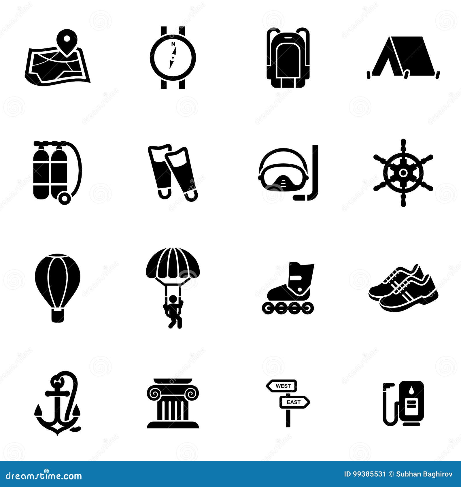 Travel and Entertainment Icon Set Vector Illustration Stock Vector ...