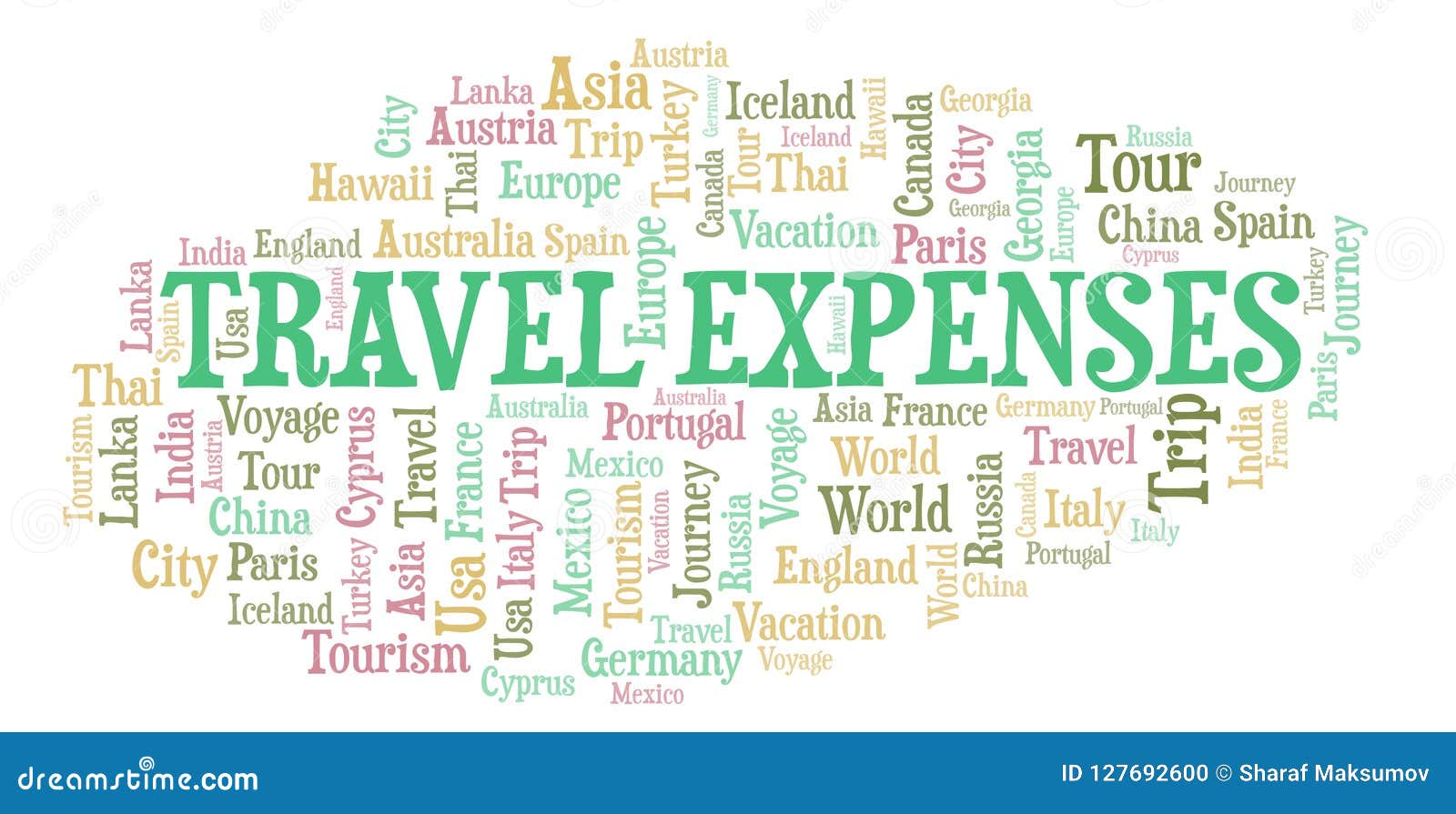 different words for travel expenses