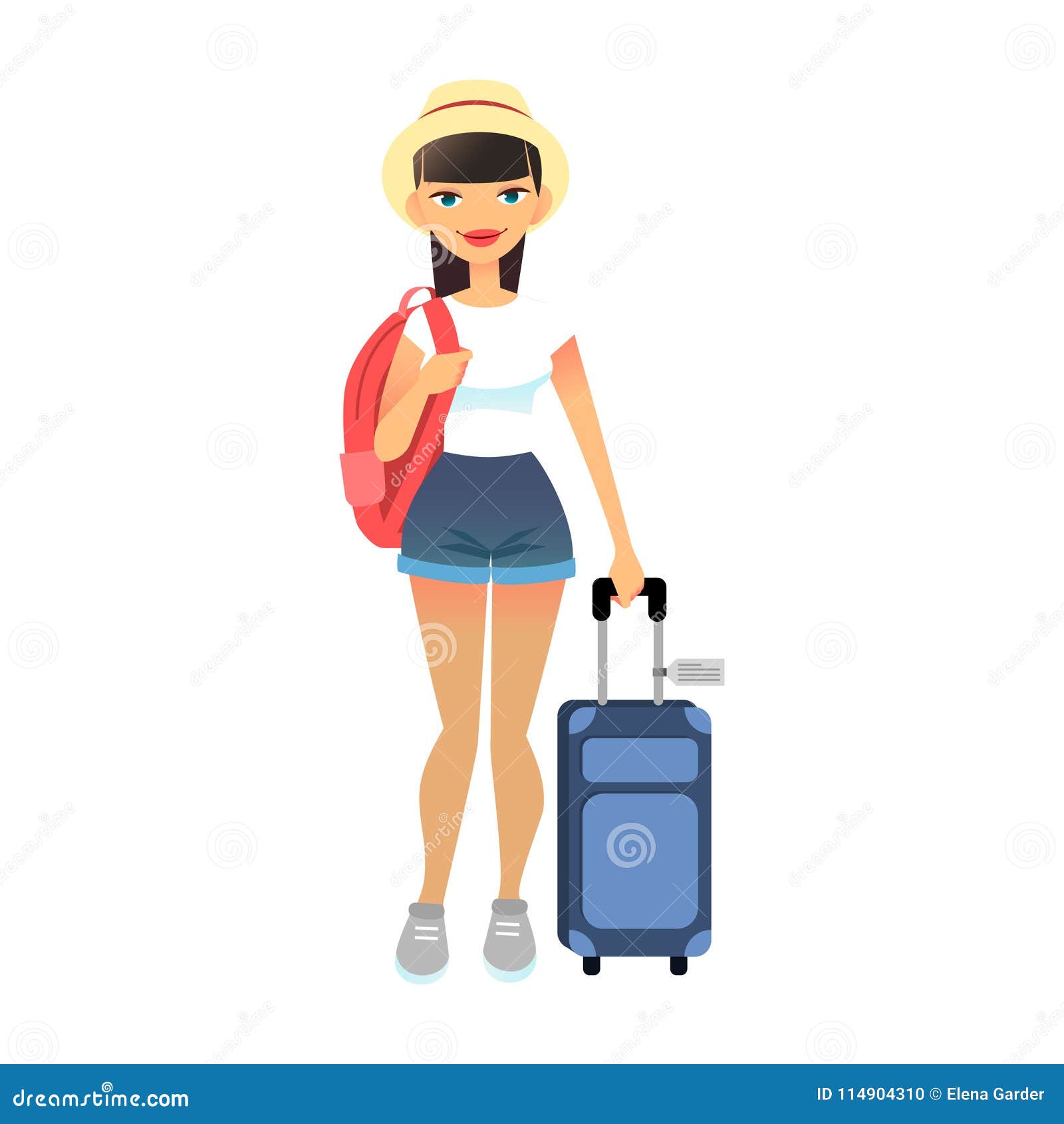 female tourist clipart