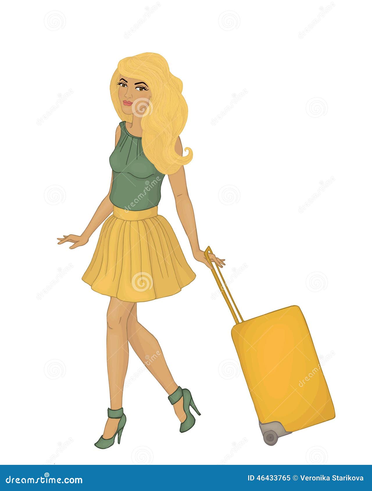 Travel stock illustration. Illustration of hand, dress - 46433765