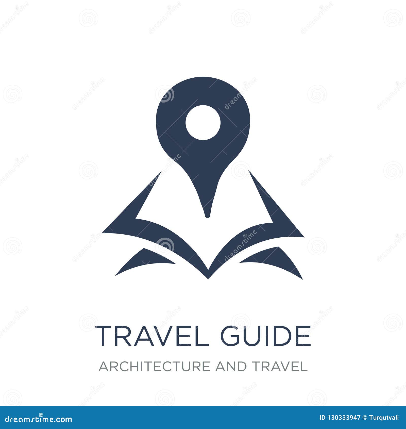 Travel Guide Icon. Trendy Flat Vector Travel Guide Icon on White Stock