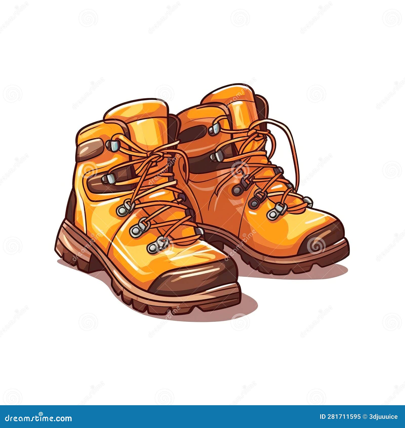 Travel Hiking Boots Outdoor Gear Cartoon Square Illustration. Stock ...