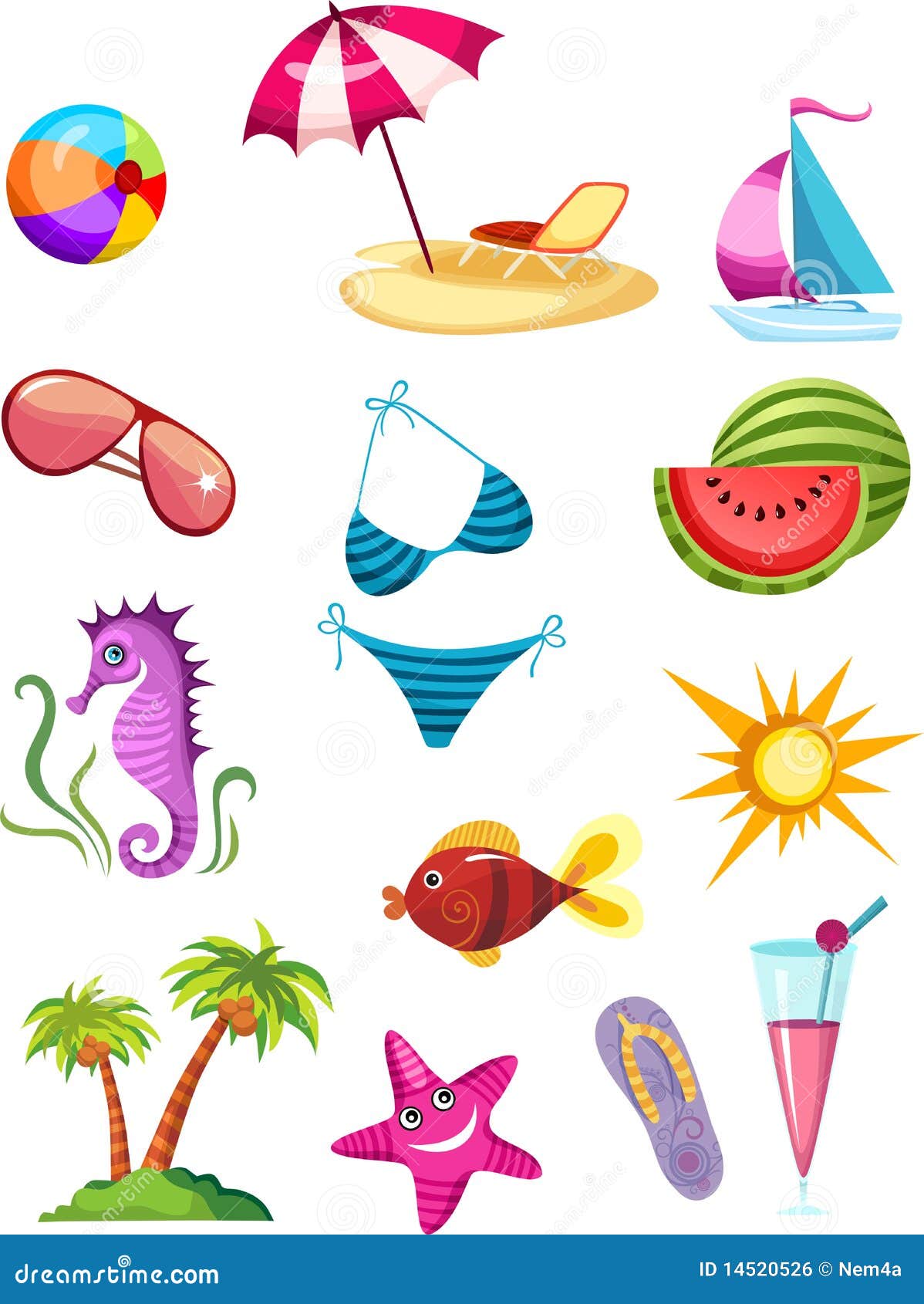 Travel icon set stock vector. Illustration of bikini - 14520526
