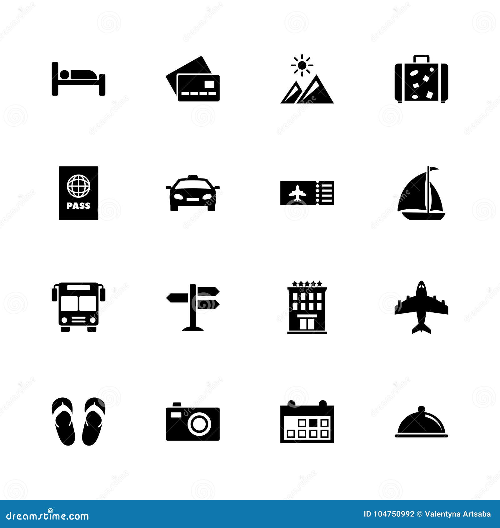 Travel - Flat Vector Icons stock vector. Illustration of relaxation ...