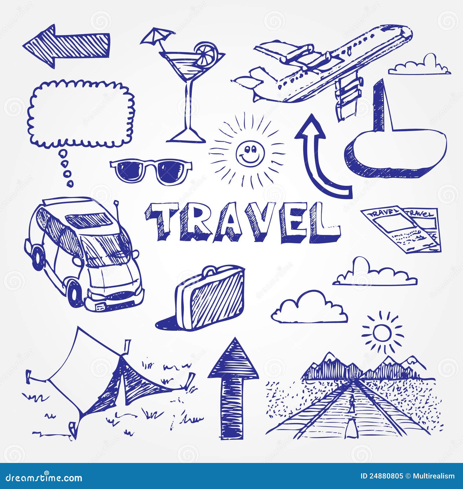 Travel icons set stock vector. Illustration of luggage - 24880805