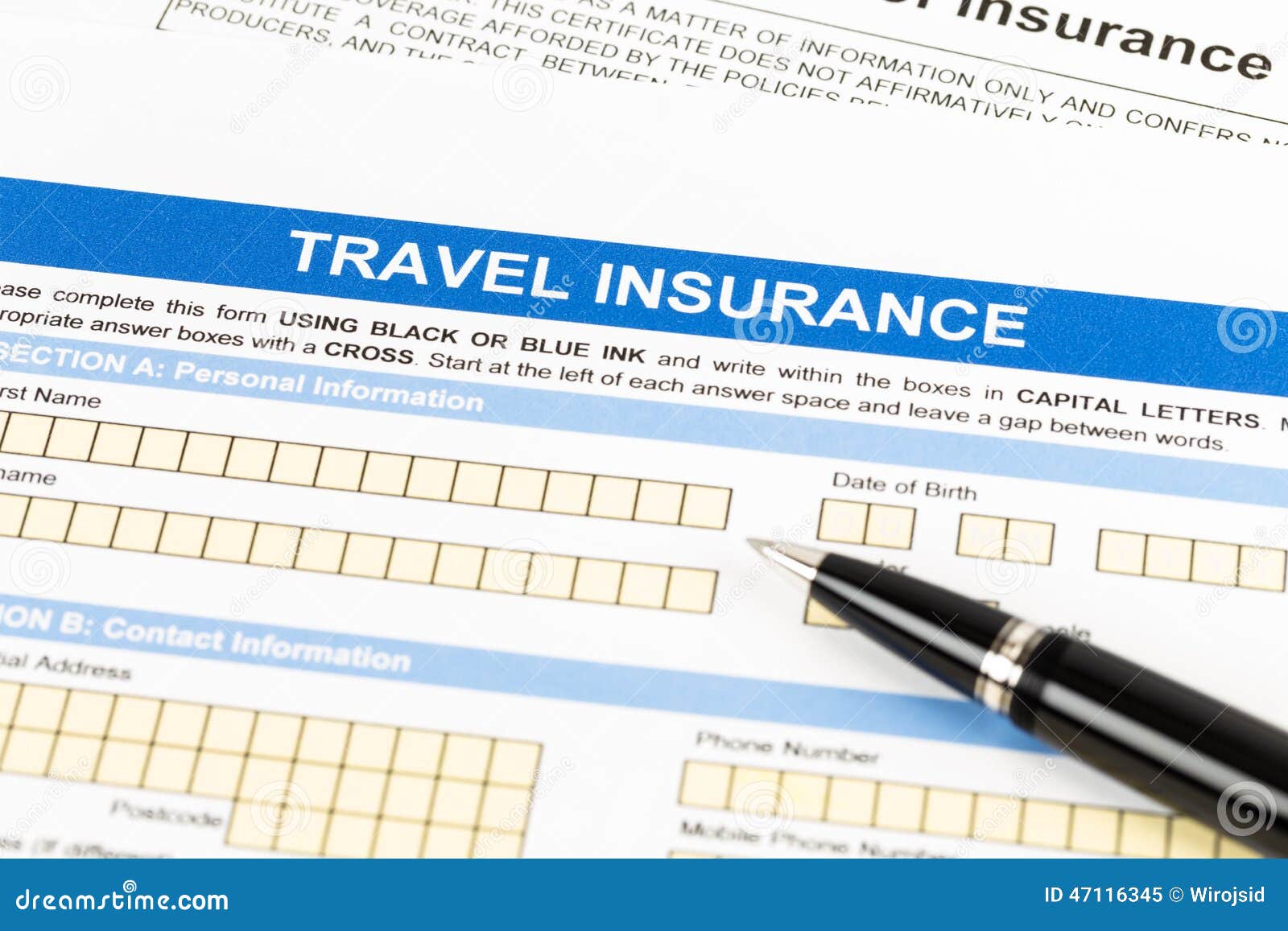 travel agency insurance application