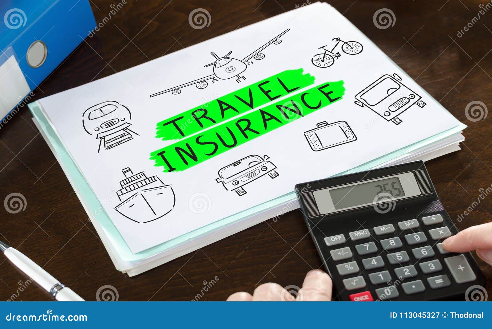 Travel Insurance Concept Illustrated On A Paper Stock Image - Image of insurance, security ...