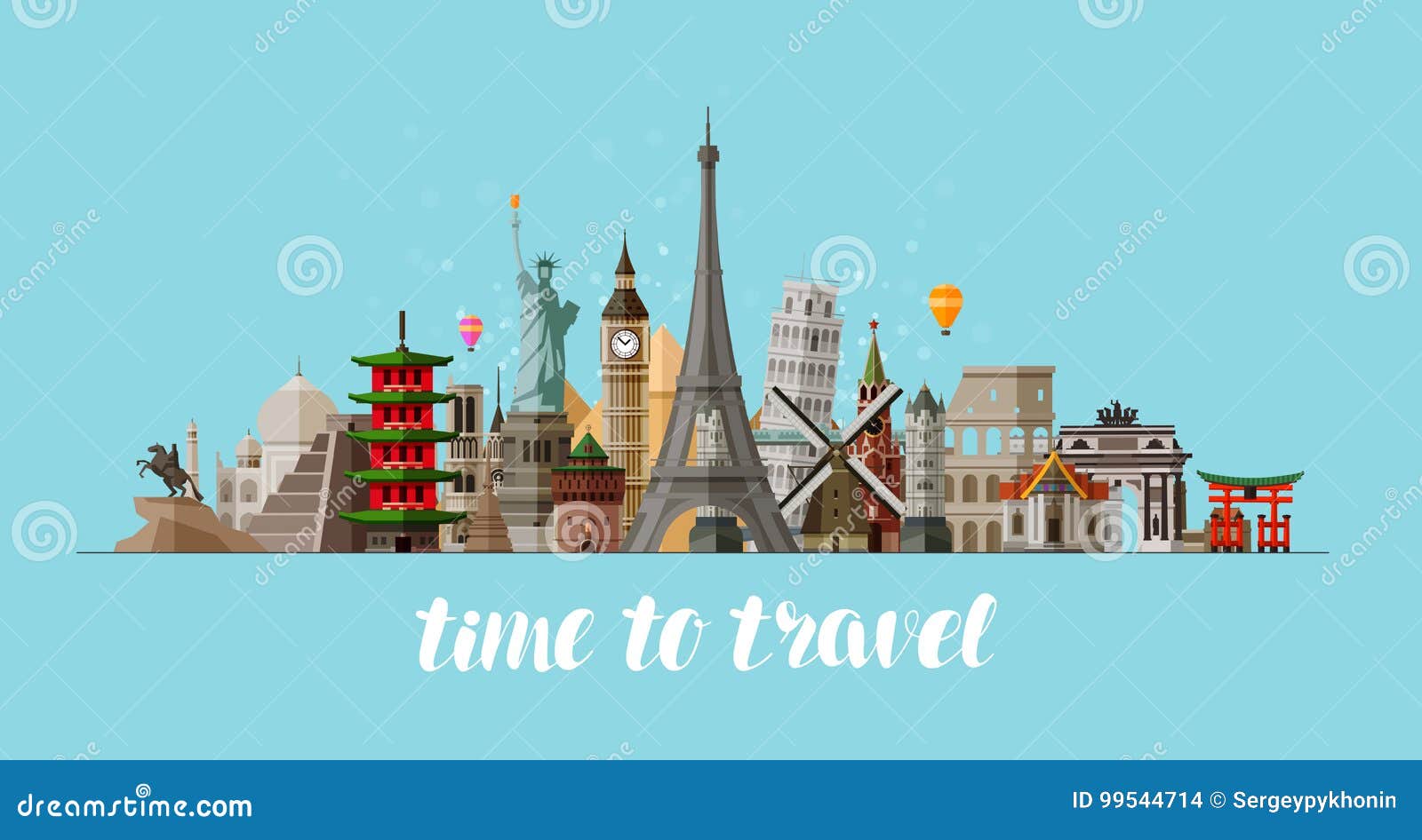 travel, journey concept. famous sights countries of world.  