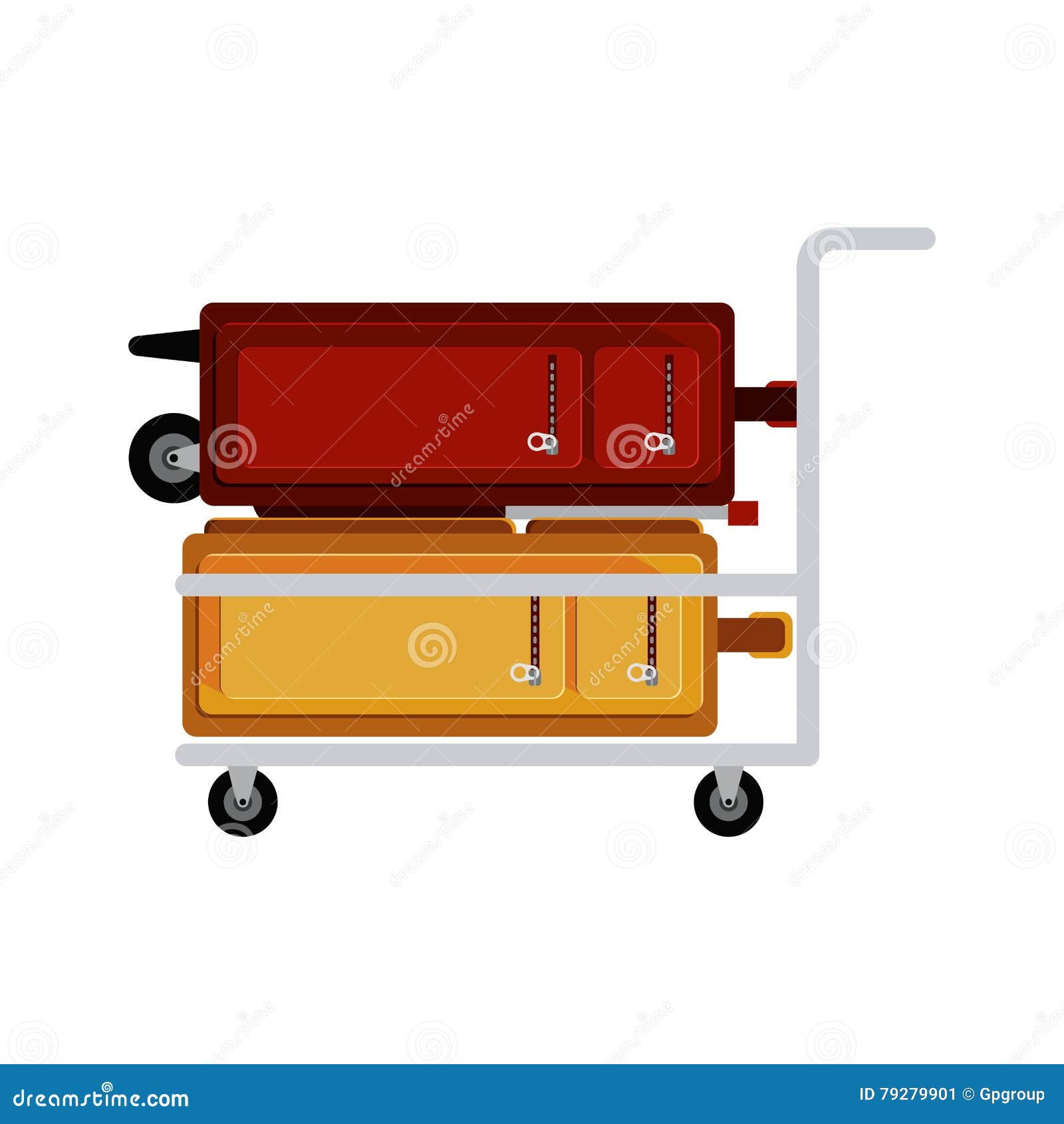 Travel Luggage Carrier with Wheels Stock Vector Illustration of