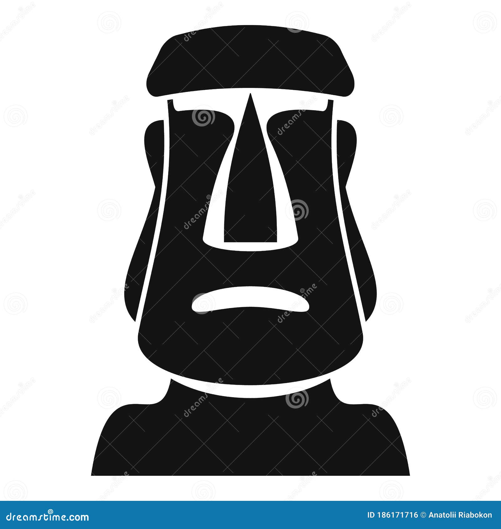 Moai Icon - Download in Line Style