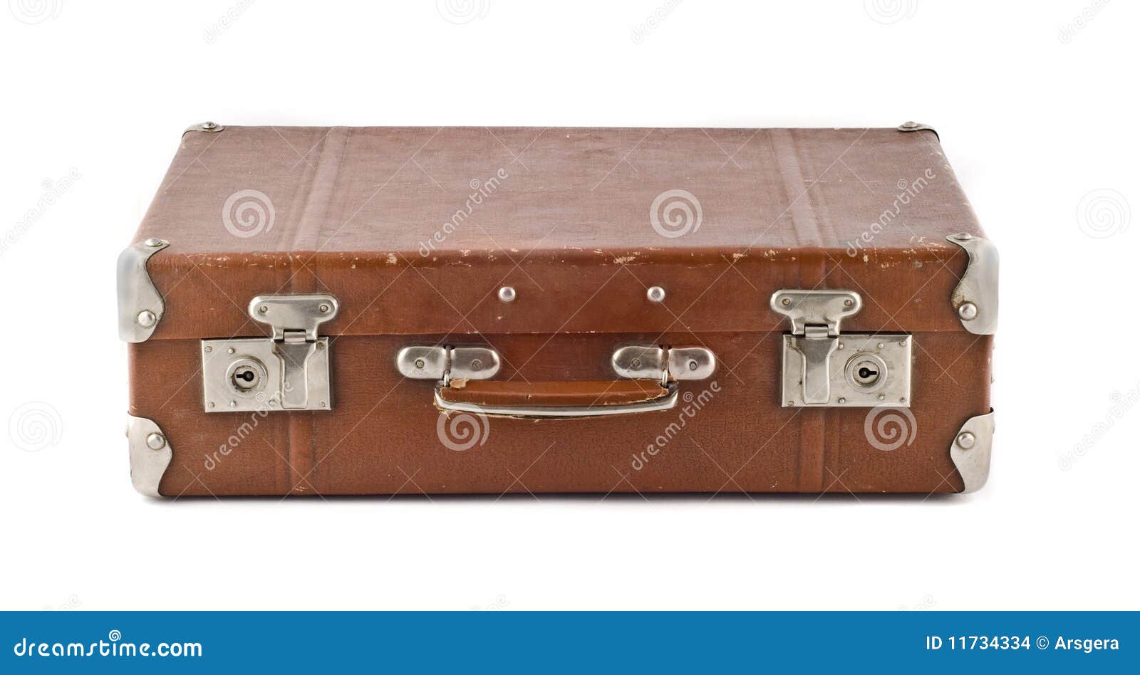 Travel Oldfashioned Scratched Suitcase (trunk) Stock Photo Image