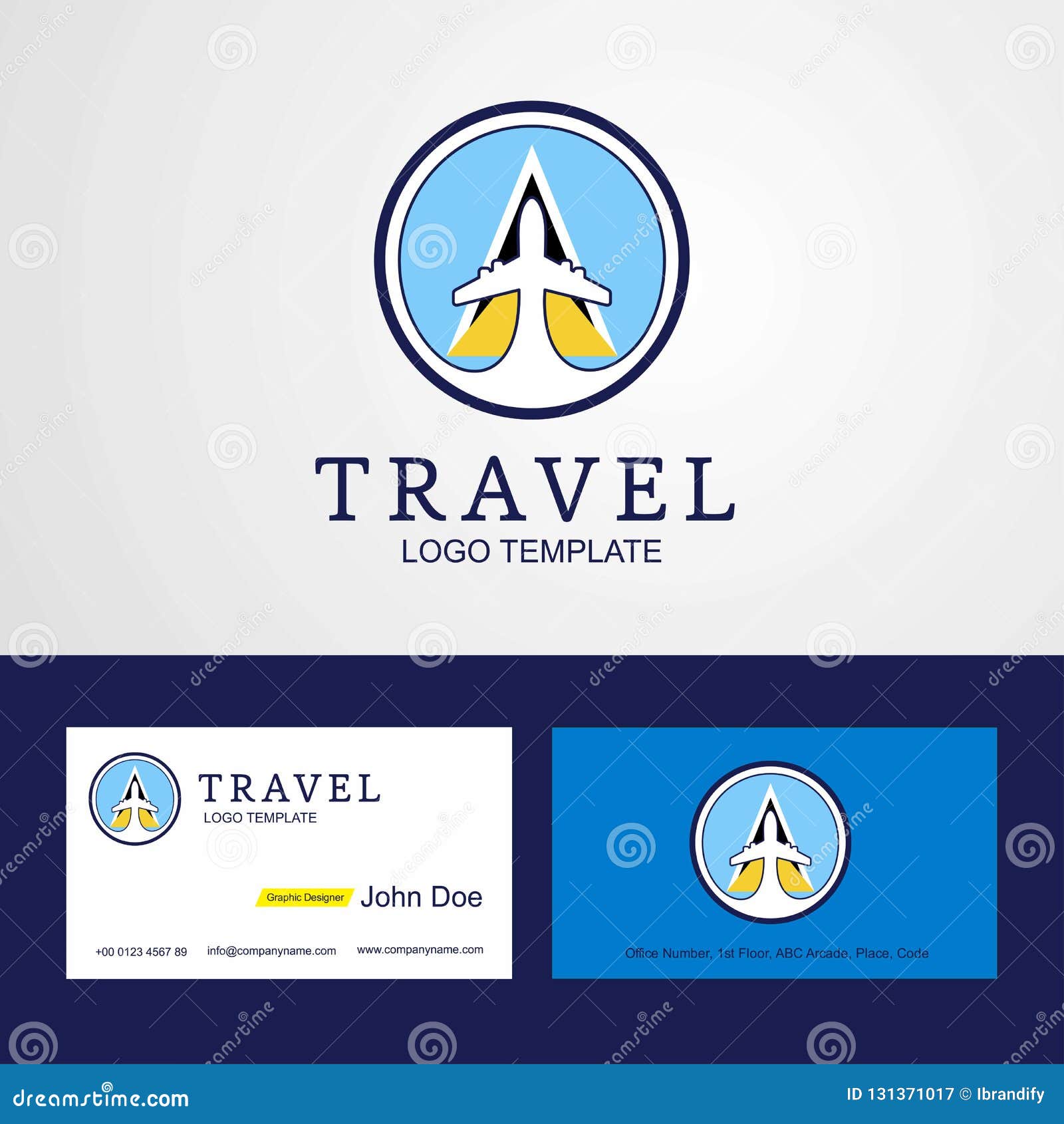 Travel Saint Lucia Creative Circle Flag Logo and Business Card D ...