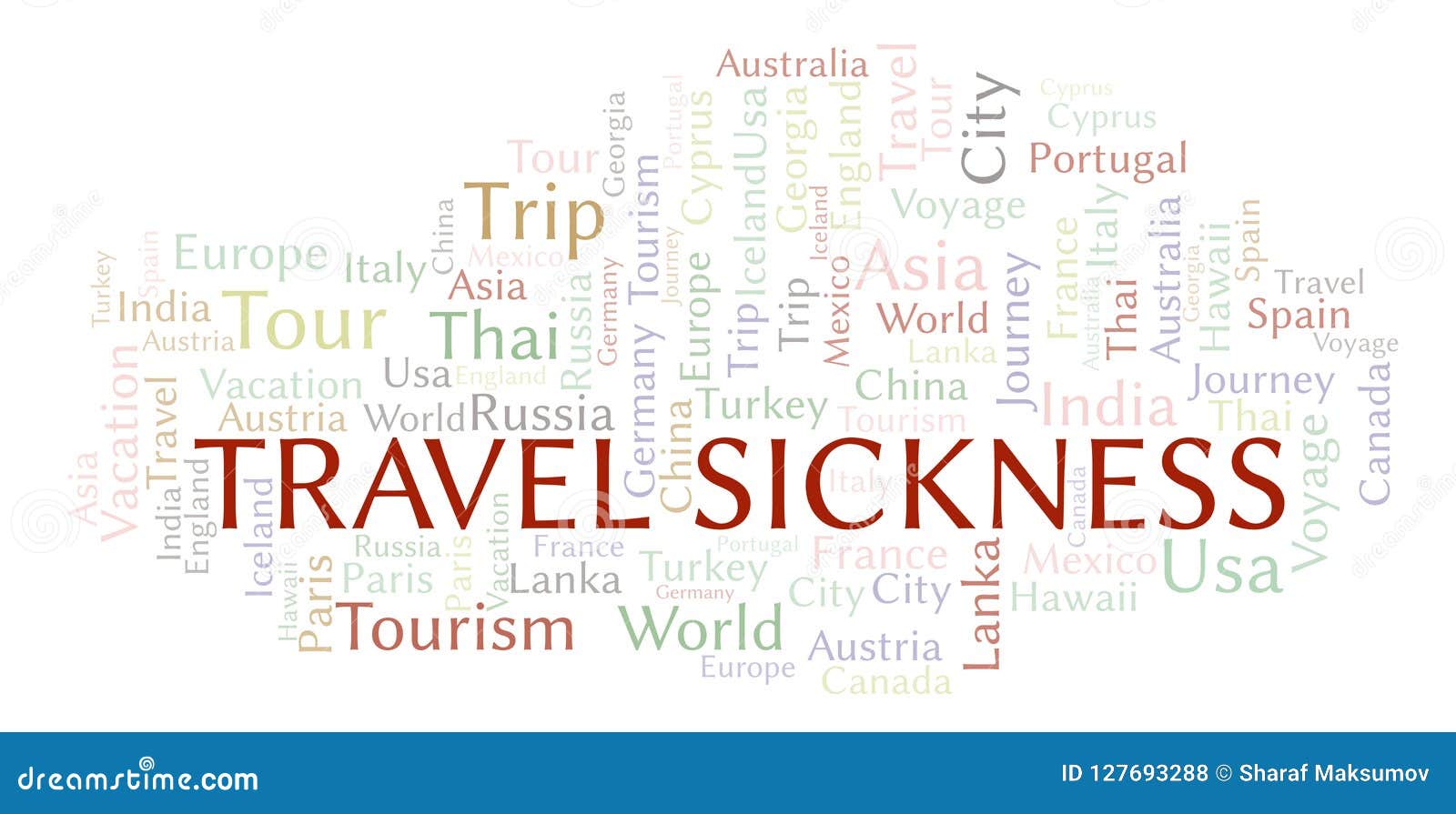 Travel Sickness Word Cloud. Stock Illustration Illustration of trip