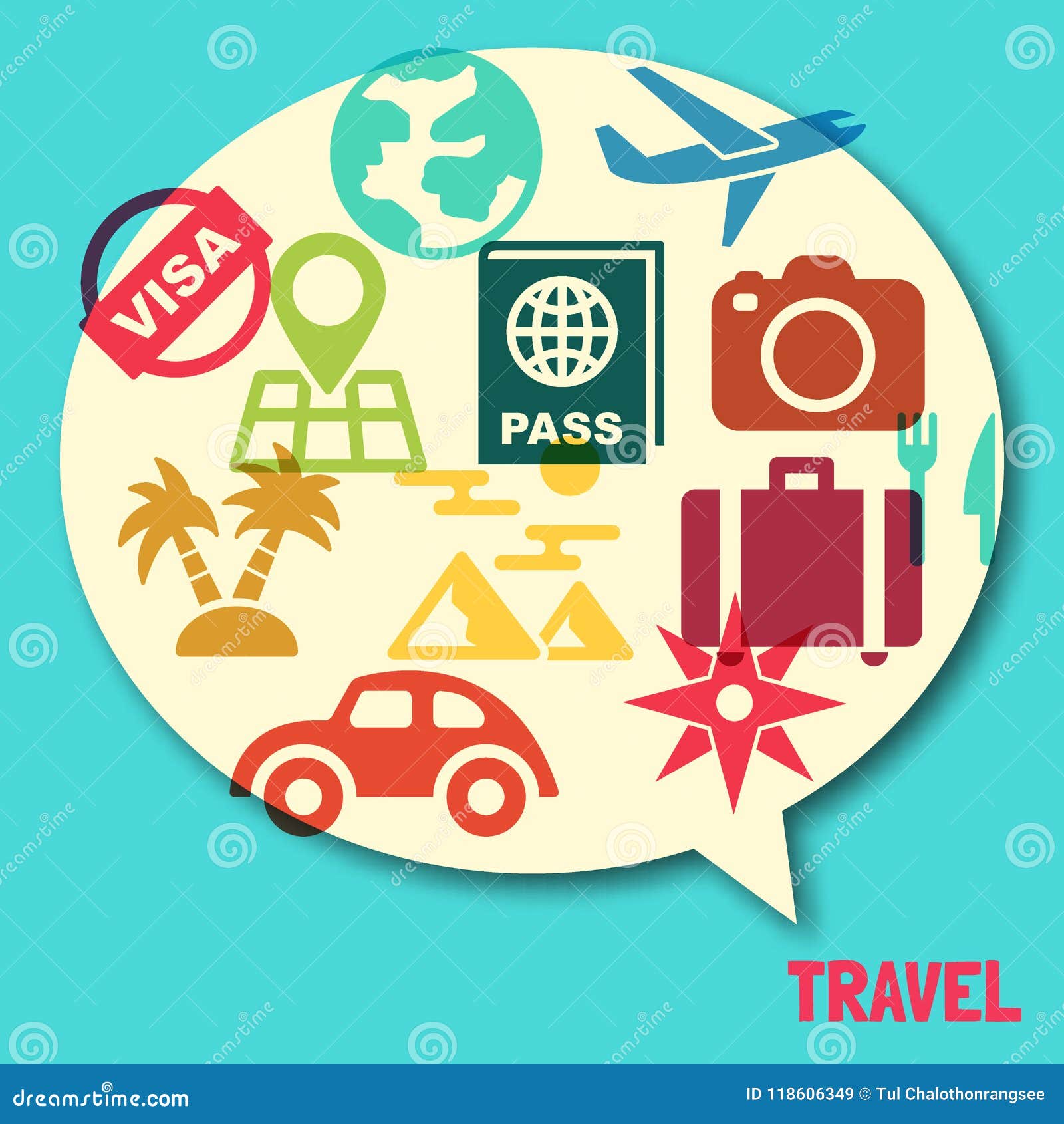 Travel speech bubble stock vector. Illustration of vector 118606349