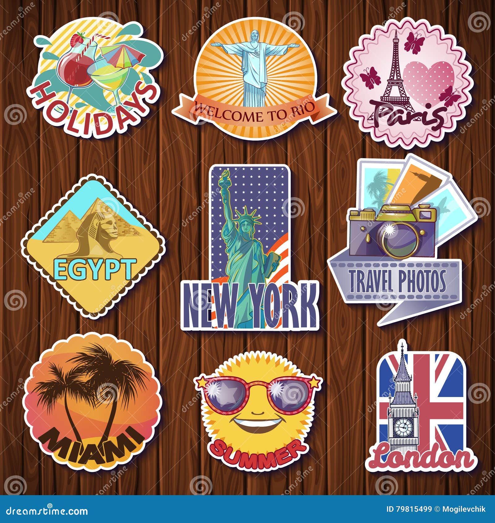 Travel Stickers Set editorial stock image. Illustration of eiffel - 79815499