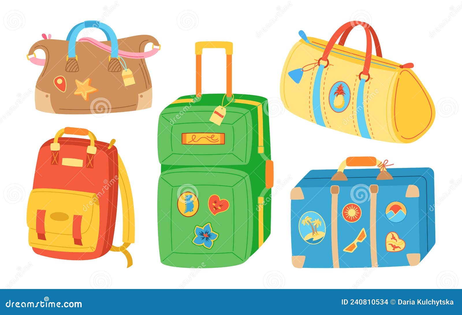 travelling bags cartoon