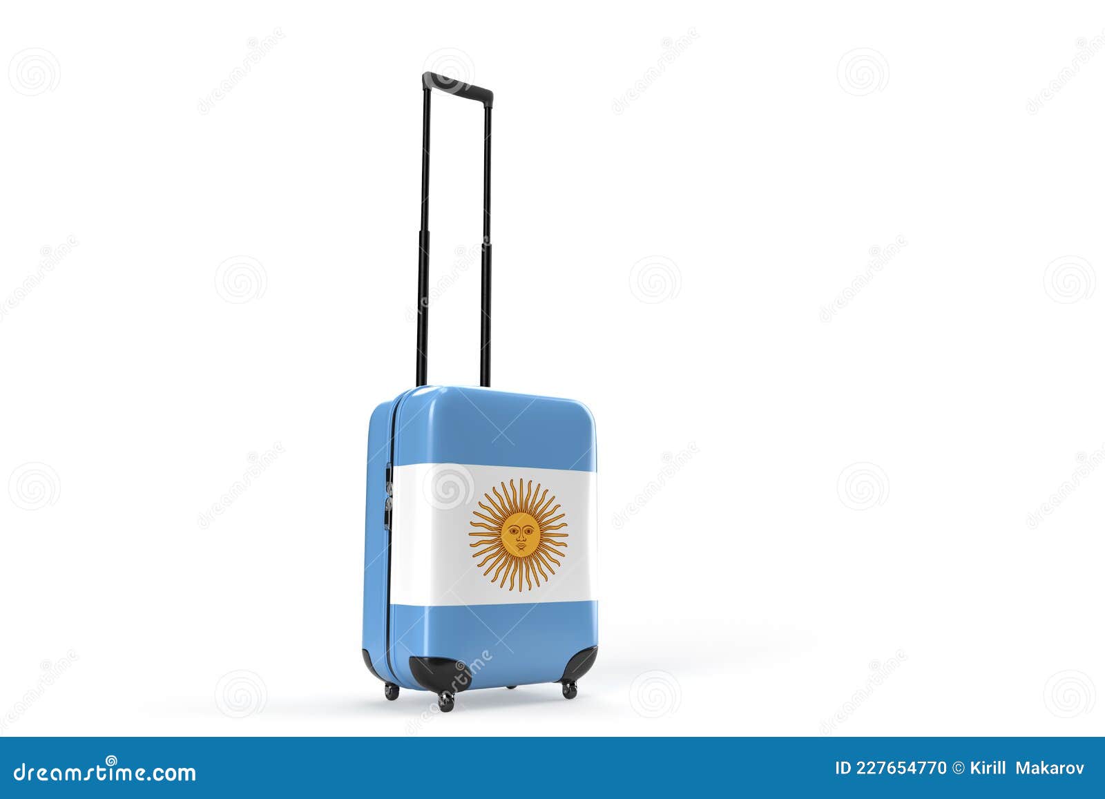 Travel Suitcase with the Flag of Argentine. Travel Concept Stock Illustration Illustration of