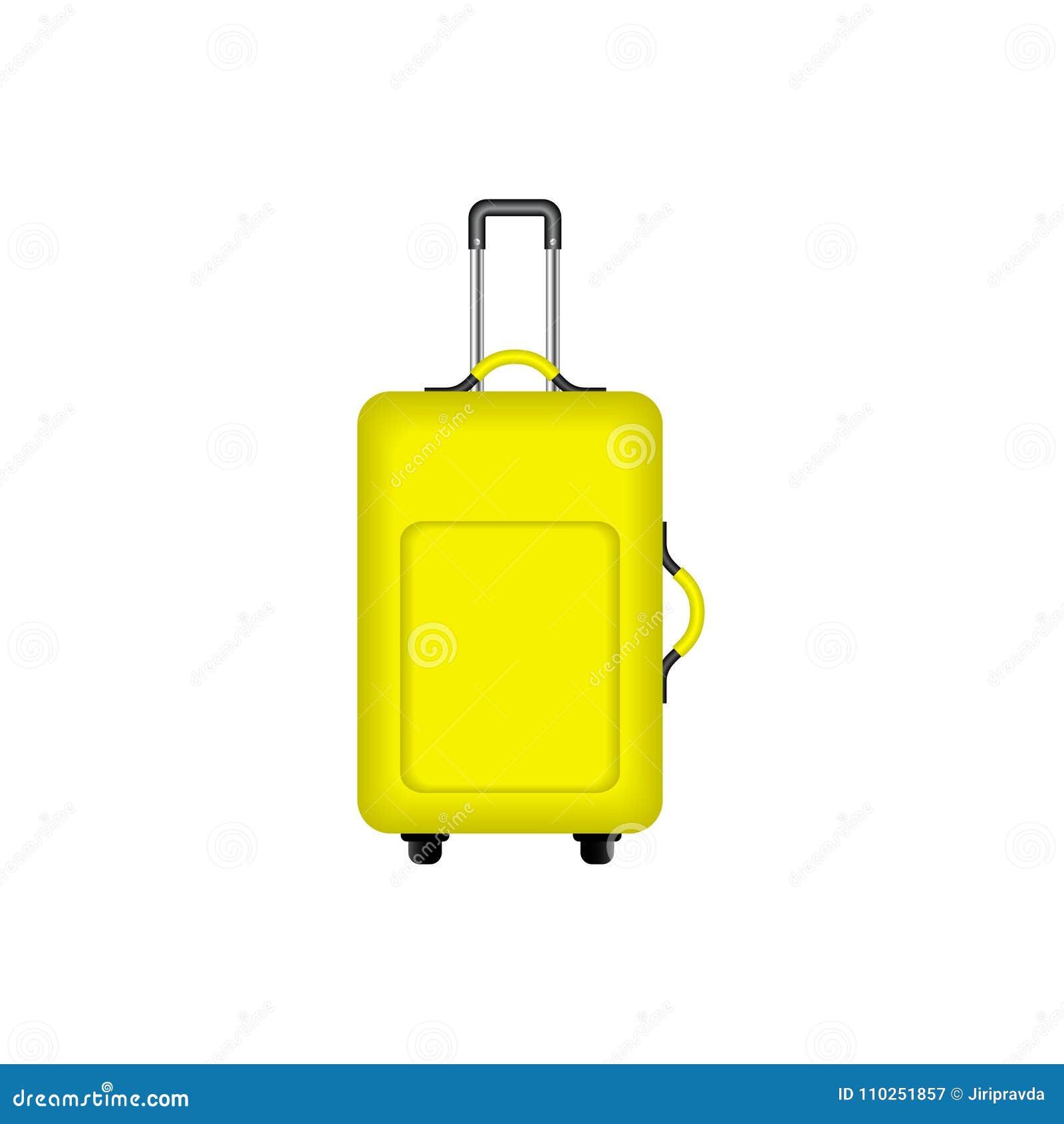 Travel Suitcase in Yellow Design Stock Vector Illustration of